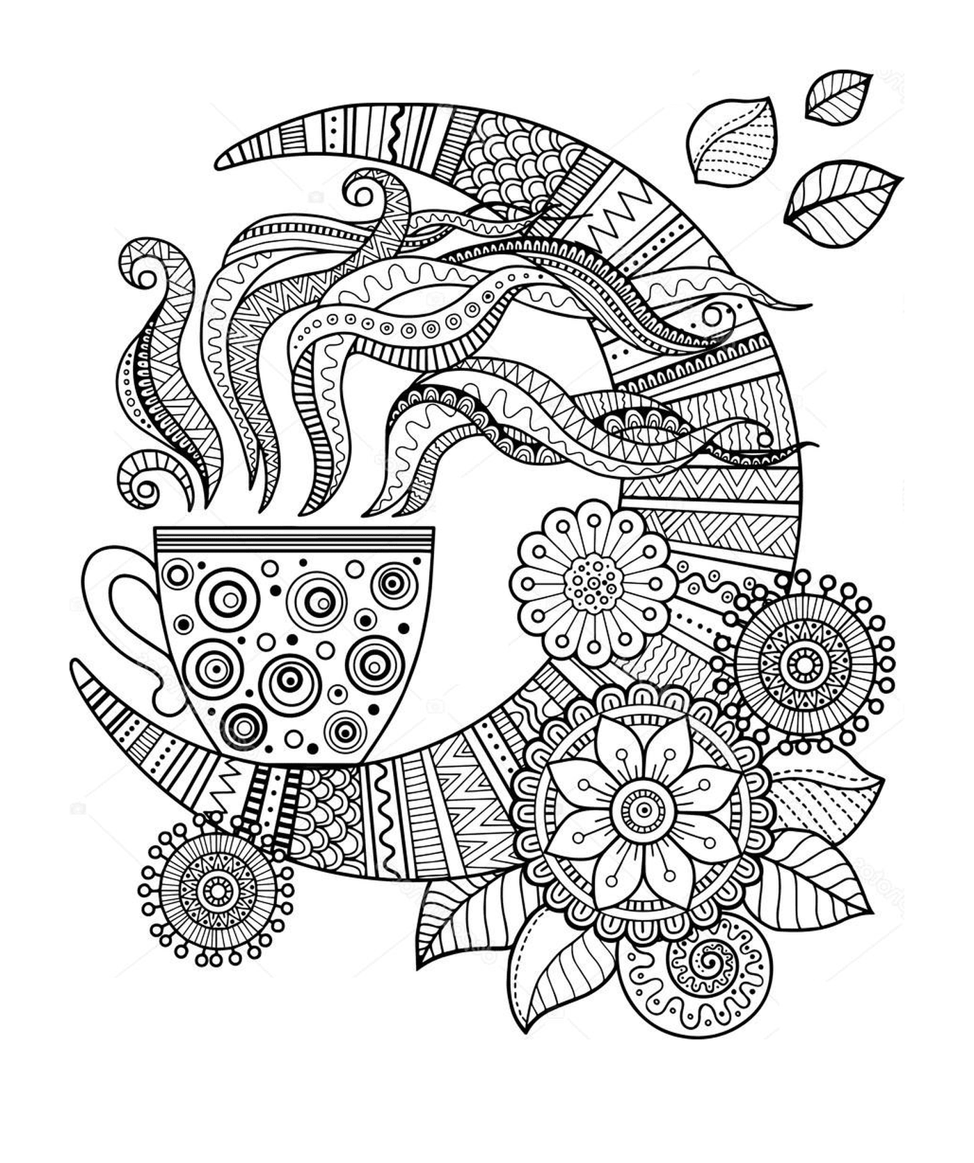  Ein erwachsener Kaffee Mandala 