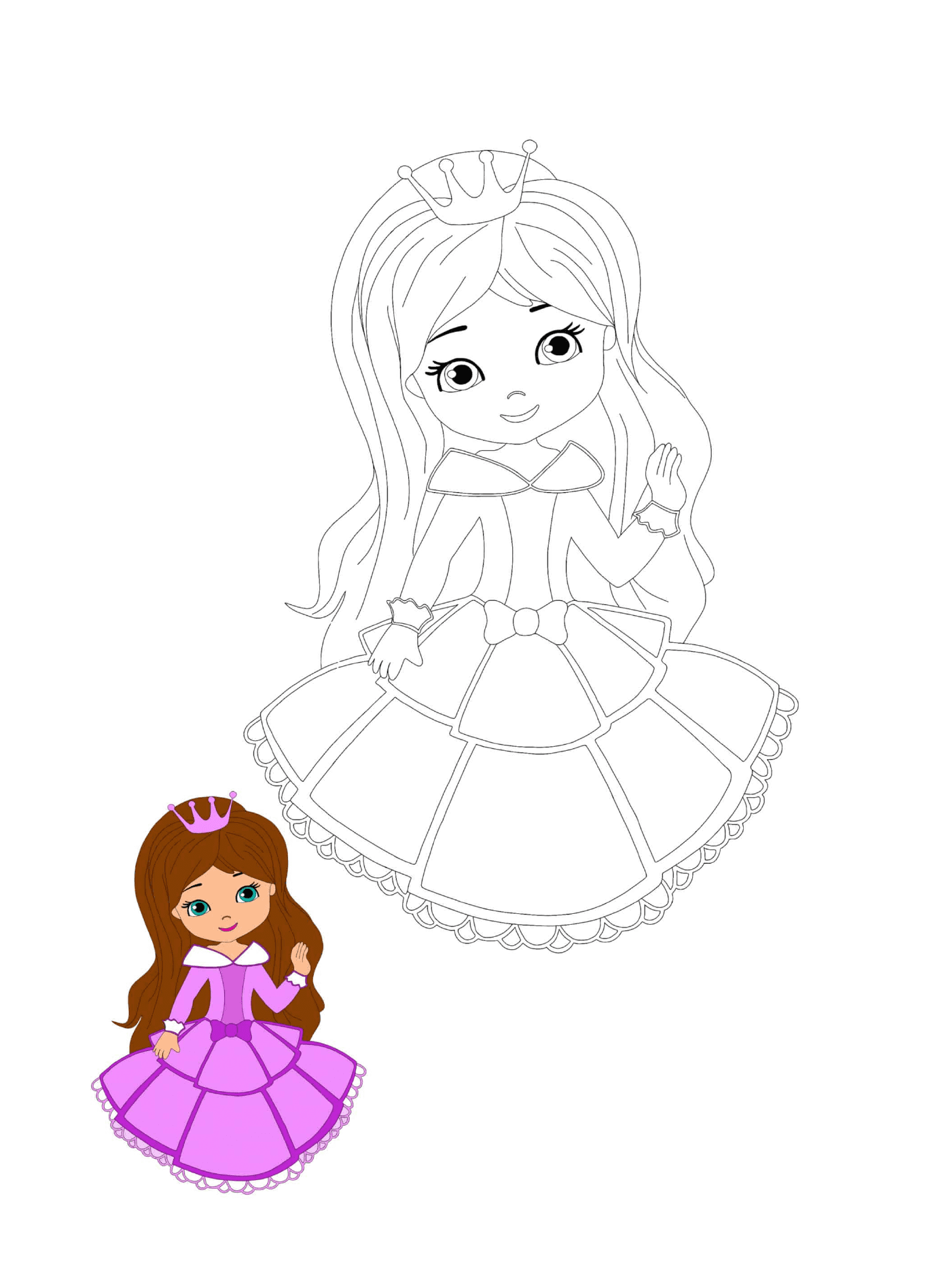  Bild eines Mädchens im Kleid der Prinzessin 