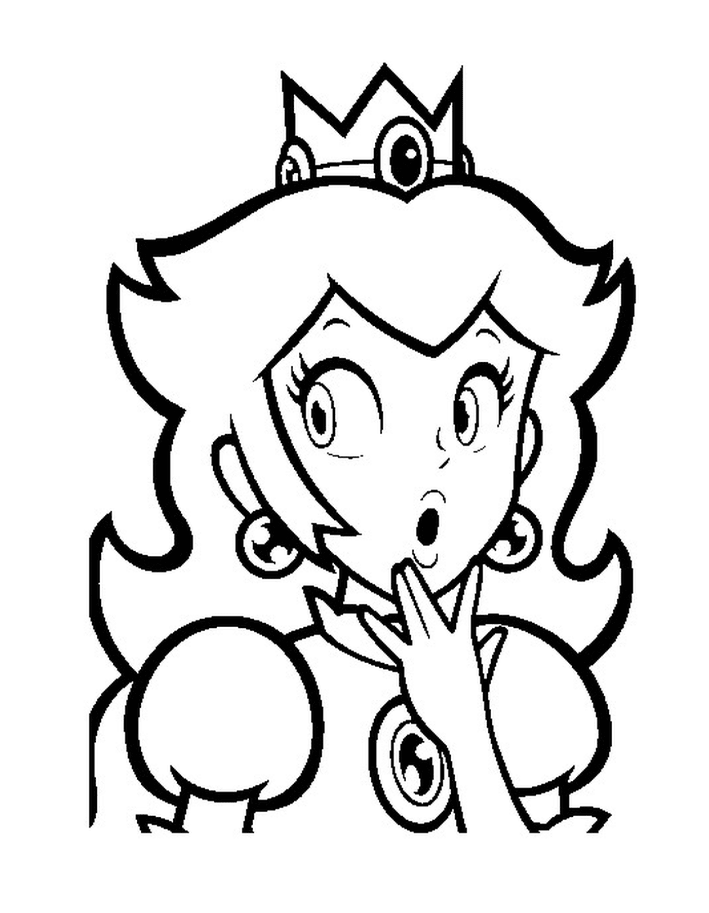  Character of Daisy de Mario with open mouth 