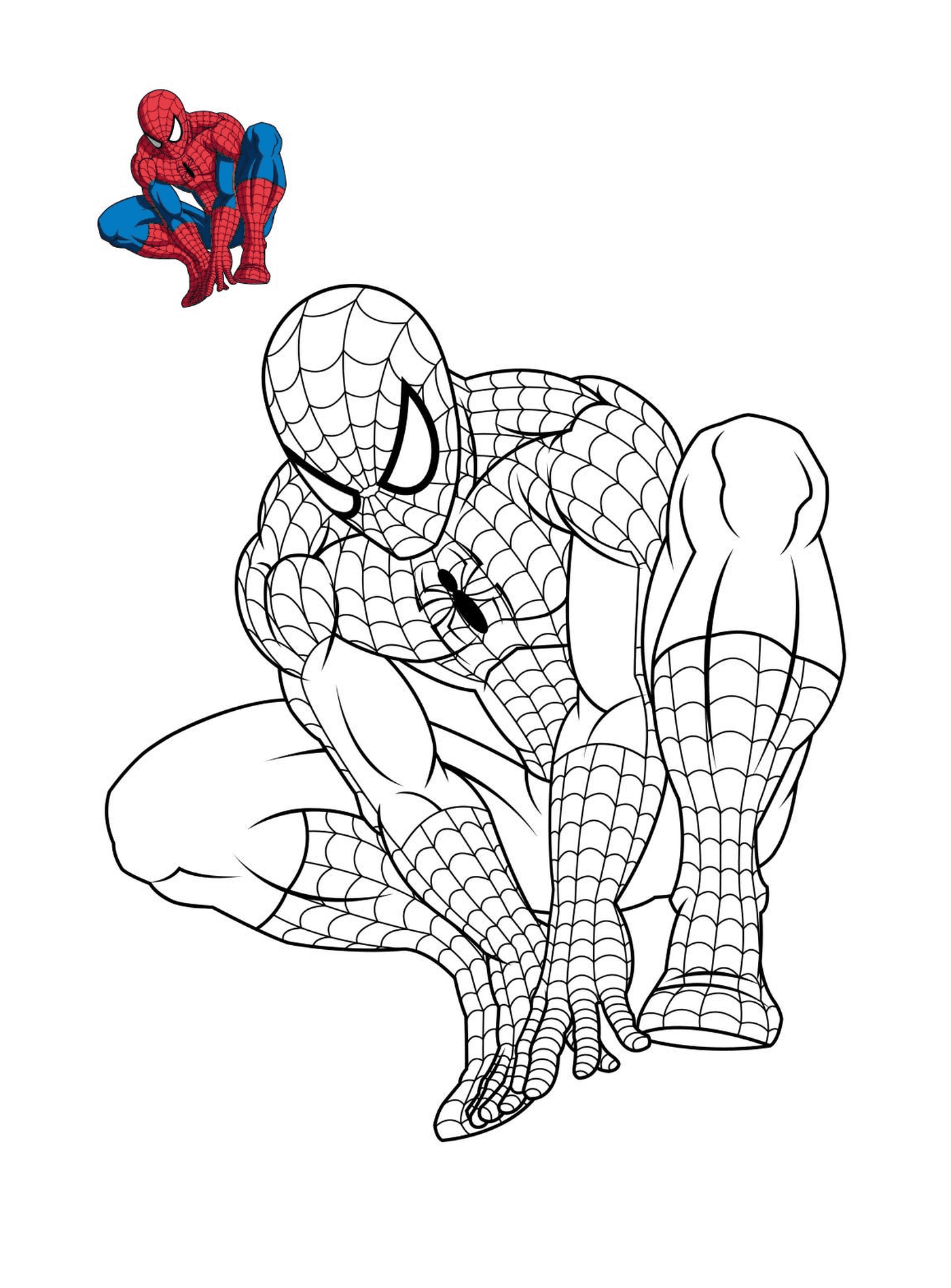 Spider-Man thinking about coloring 