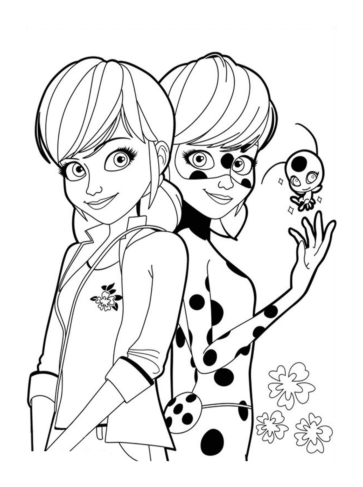  Ladybug e Marinette di Miraculous Ladybug insieme 