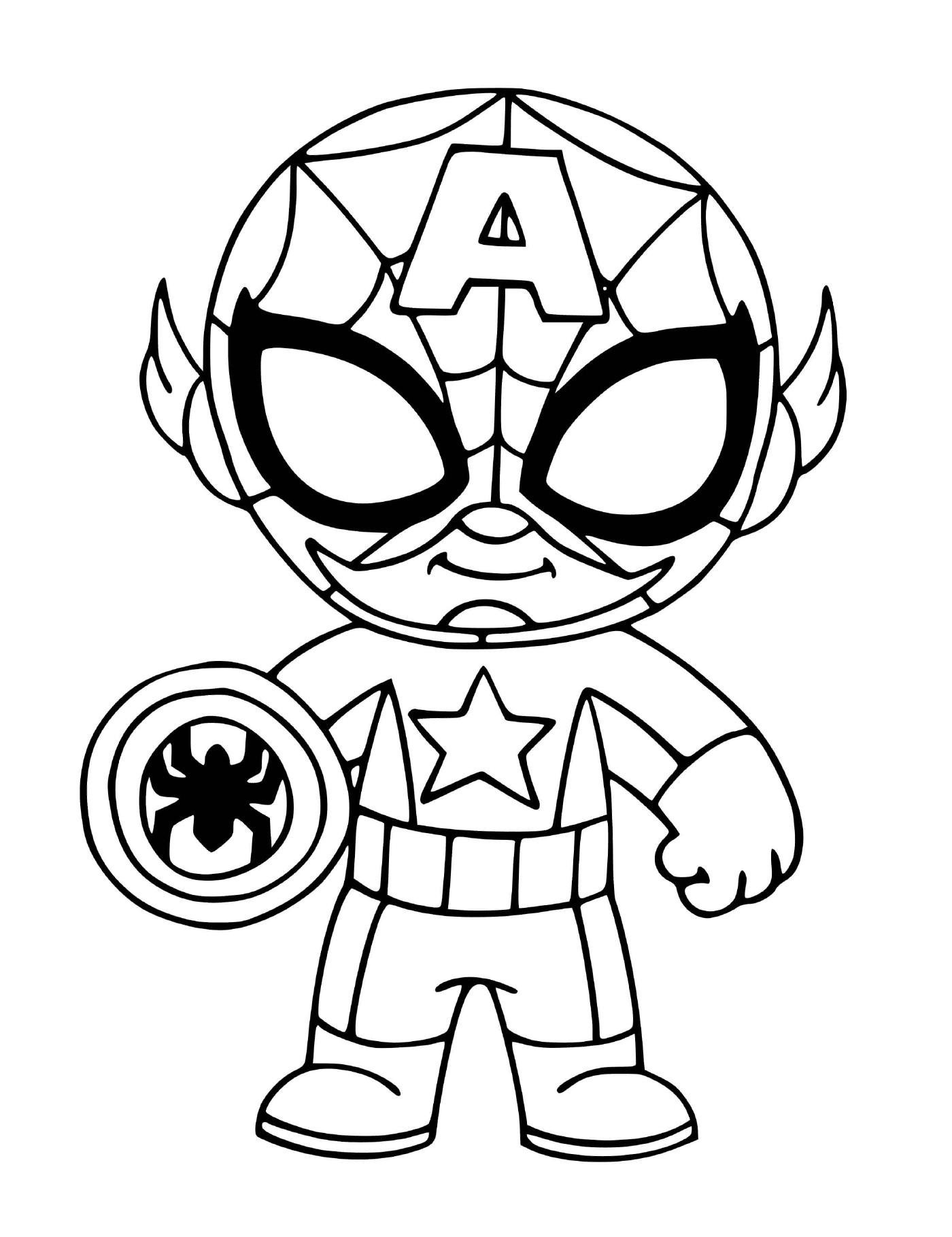  Boysonnet verkleidet als Fusion von Captain America und Spider-Man 