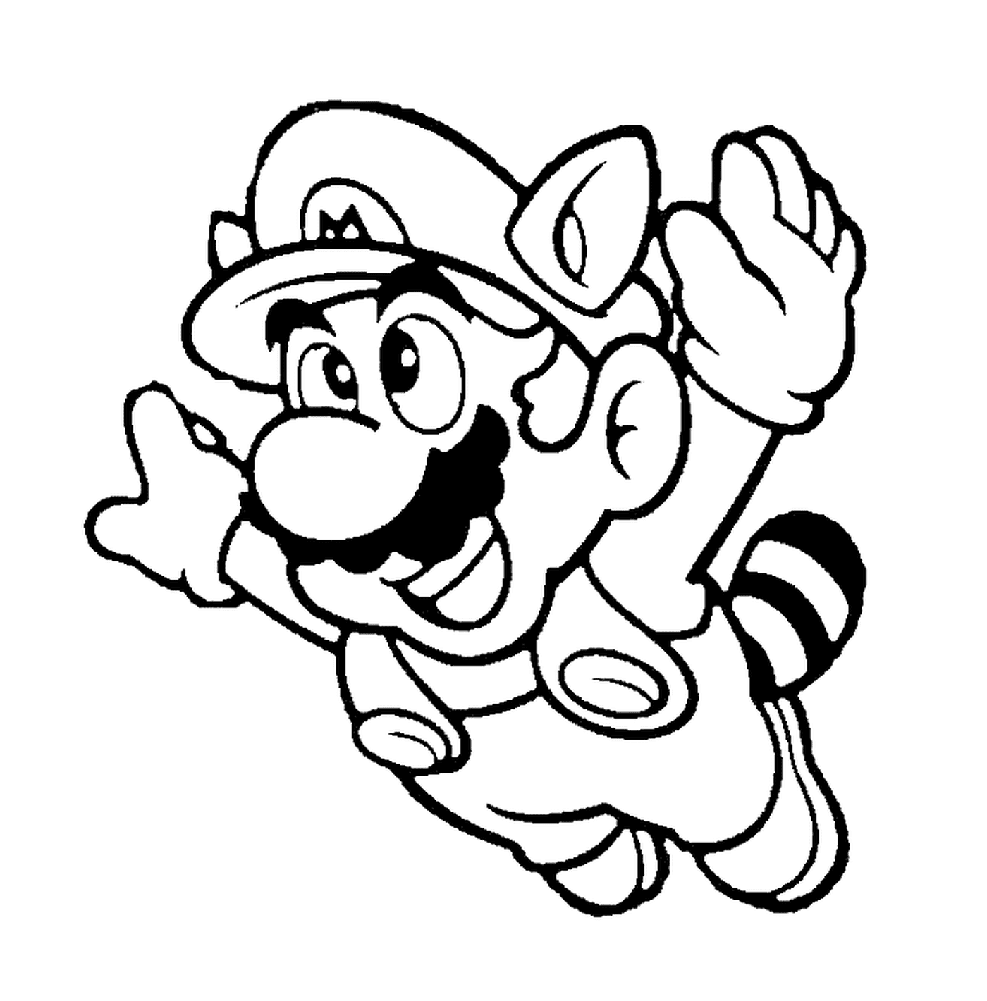  Mario en el mapache para colorear 