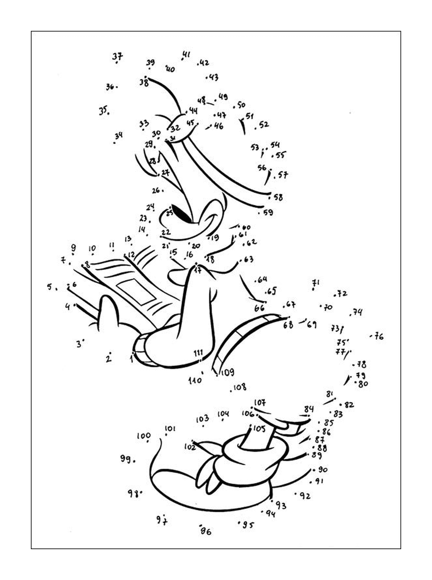  Bugs Bunny und Daffy Duck in Punkten zu verbinden 