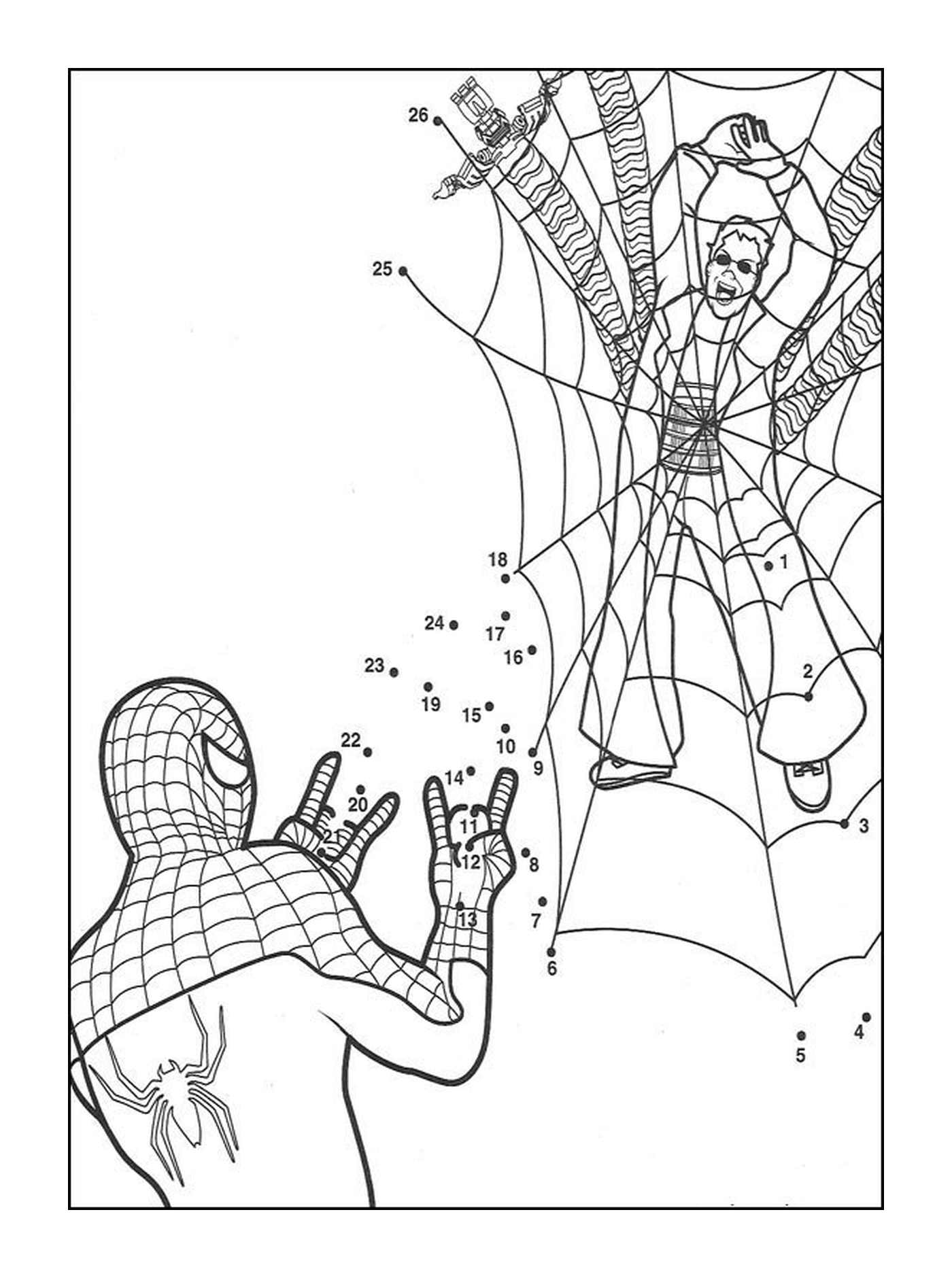  Человек-паук в точках для соединения 