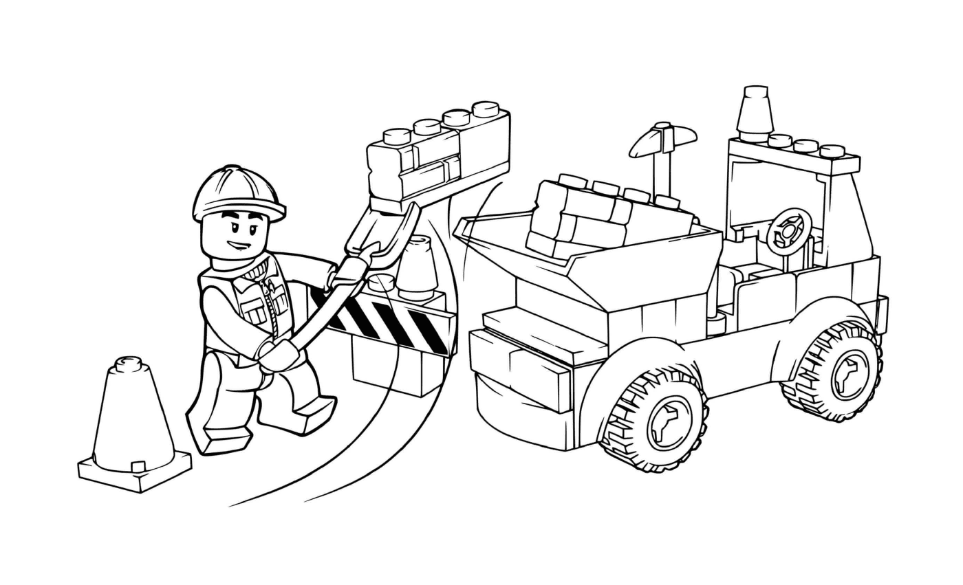  Construcción LEGO Junior con un camión volcador 