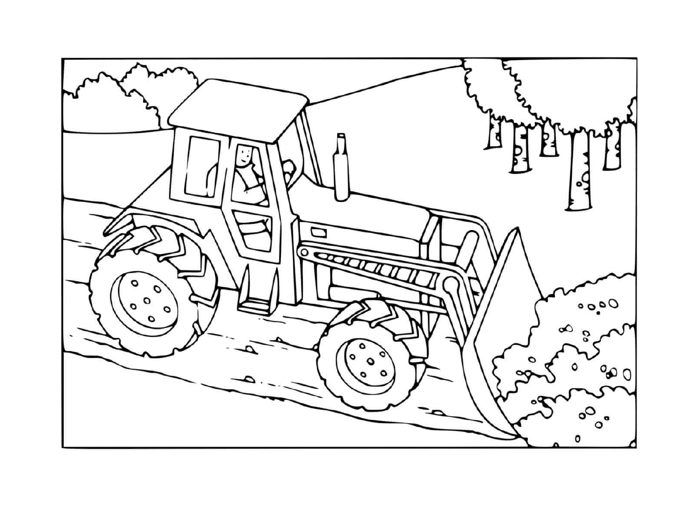  Строительный грузовик на дороге 