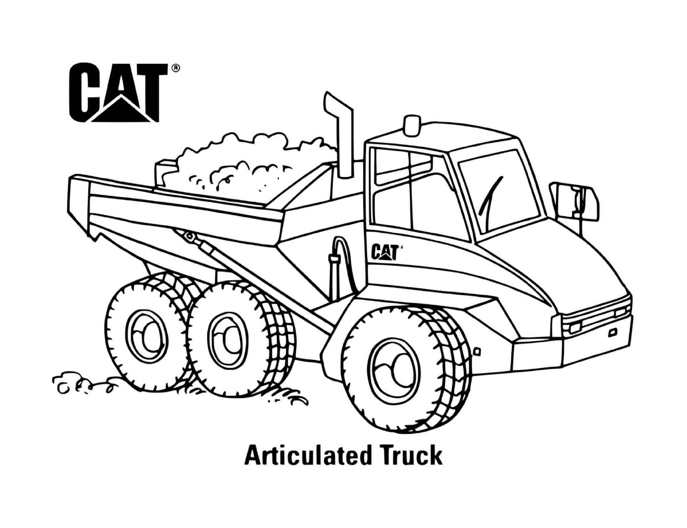  CAT articulado camión volquete utilizado en una obra de construcción 