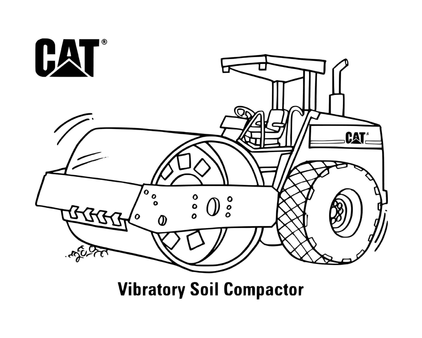  CAT vibrating ground compactor used on a construction site 