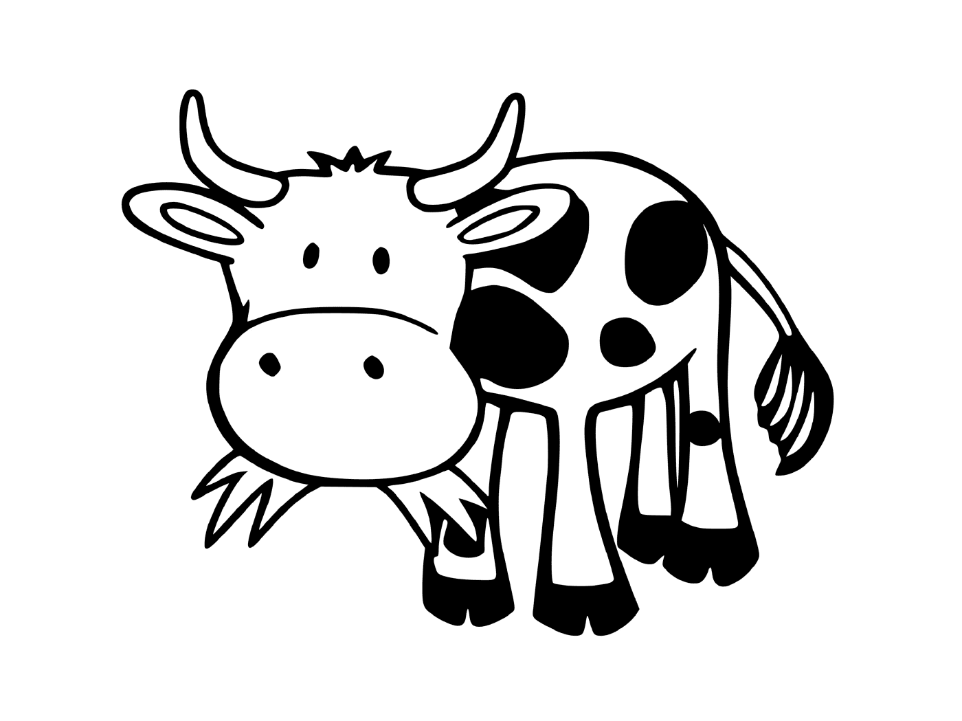  Корова ест траву 