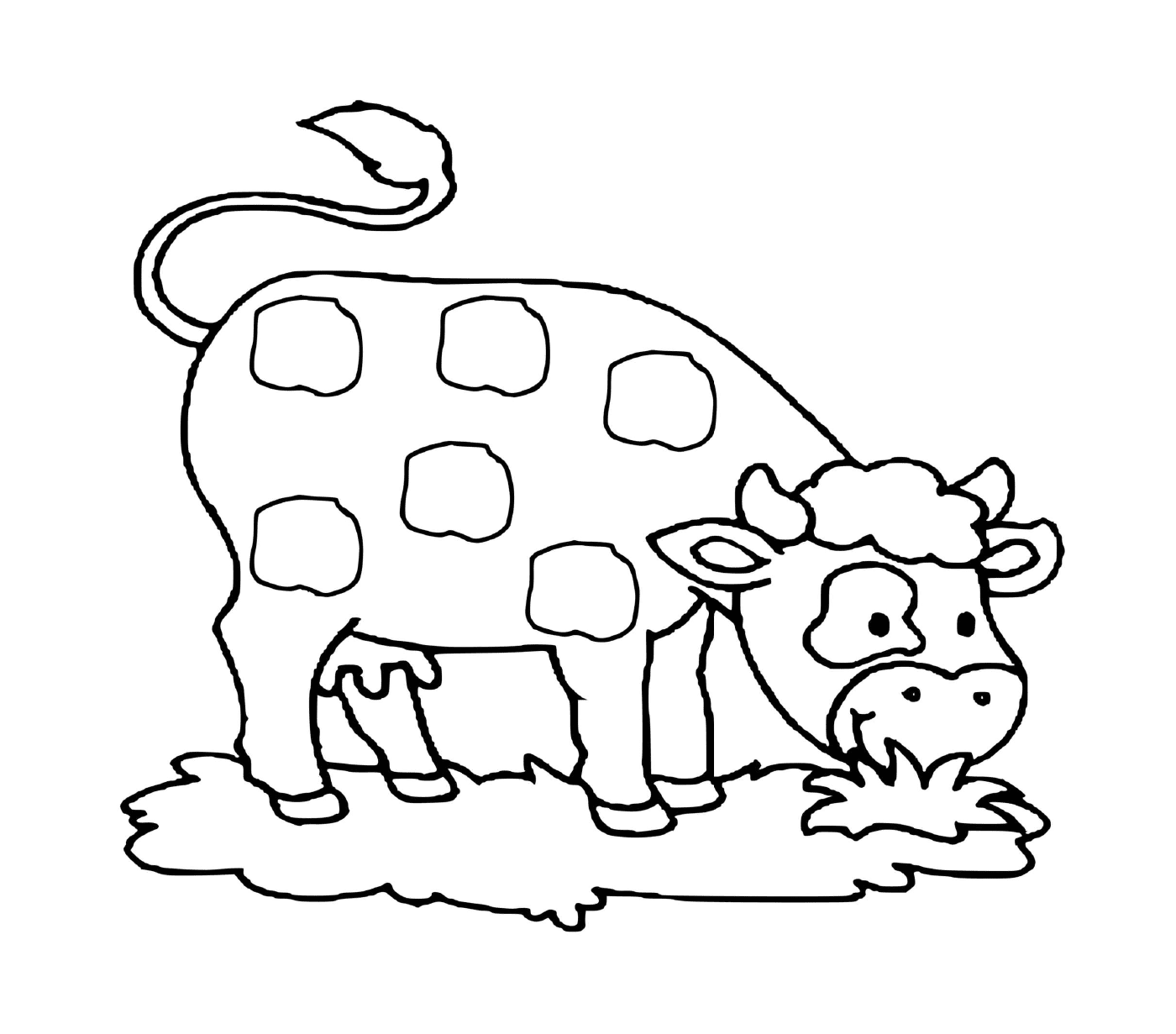  Очаровательная корова, которая ест 