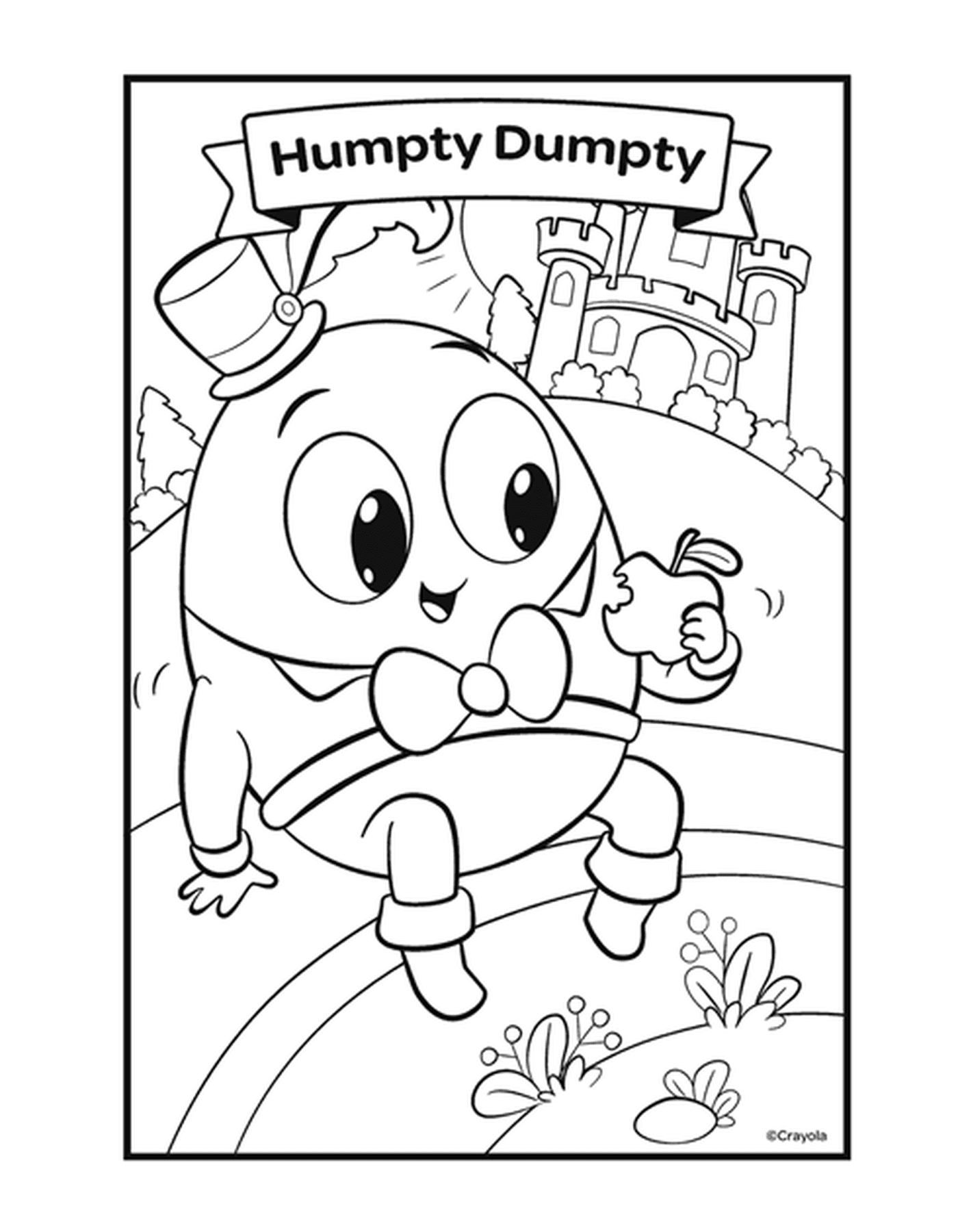  La figura Humpty Dumpty con un carattere a forma di uovo 