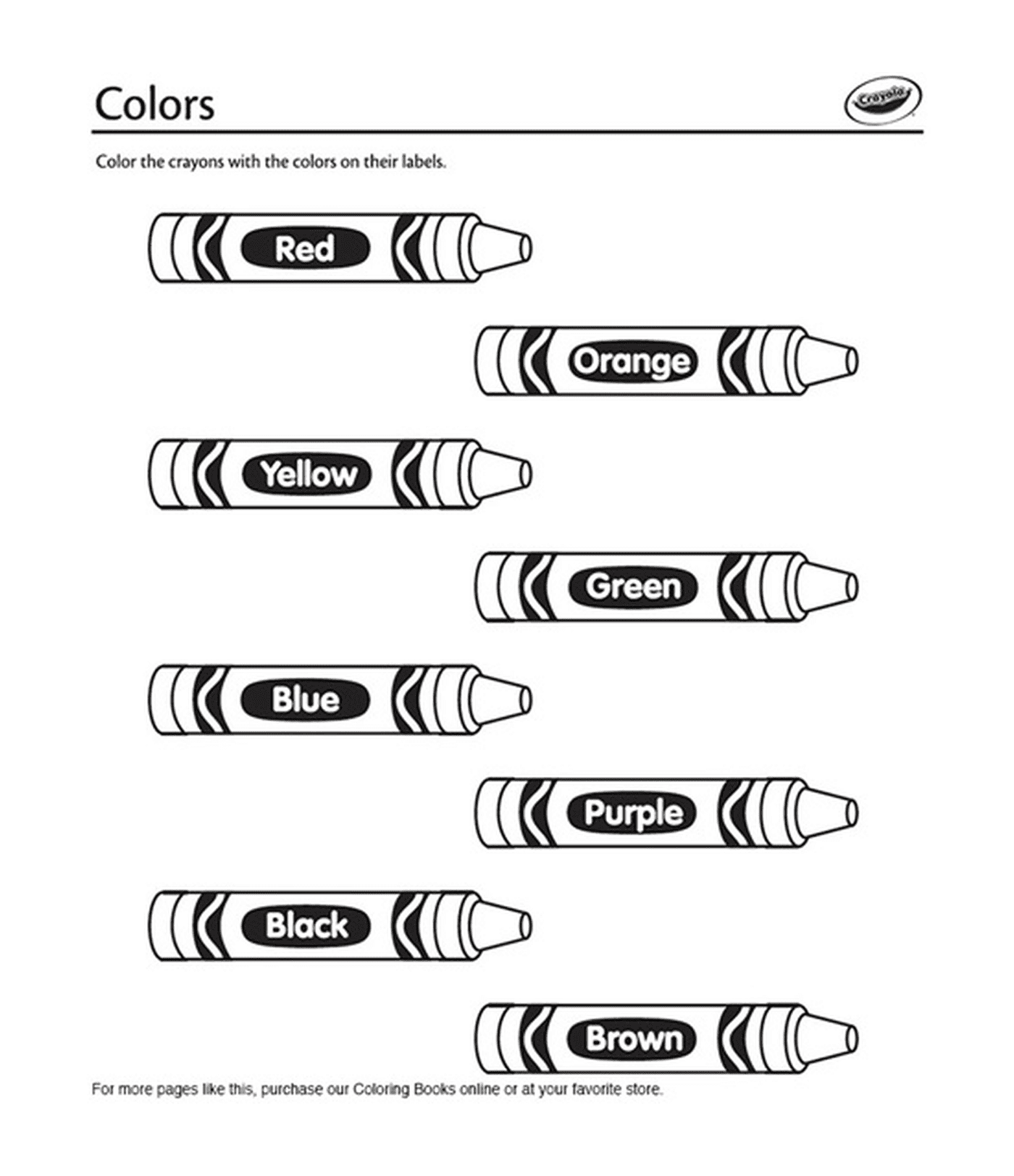  Matite a colori in inglese di Crayola 