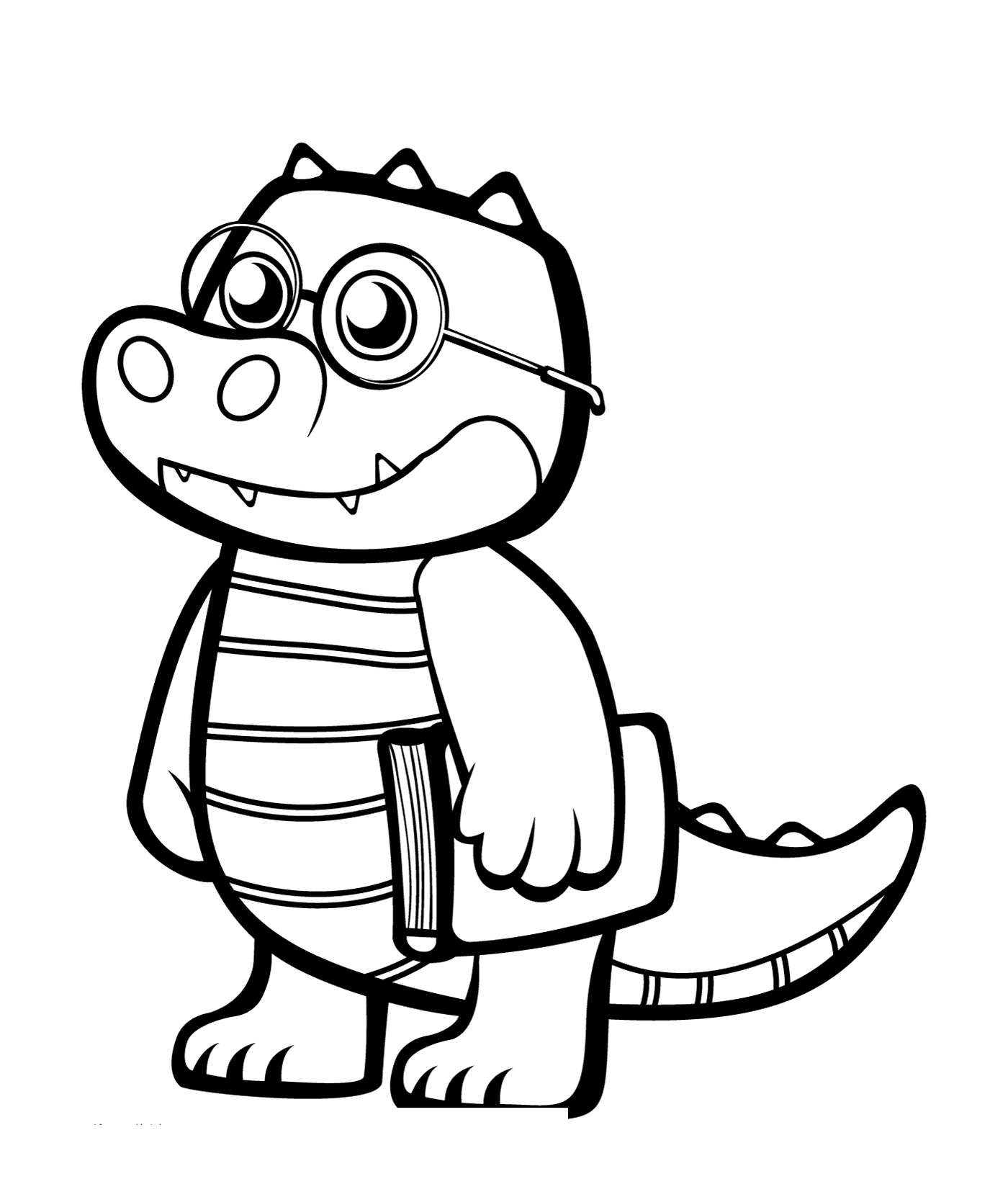  Ein Krokodil mit Studentenbrille 