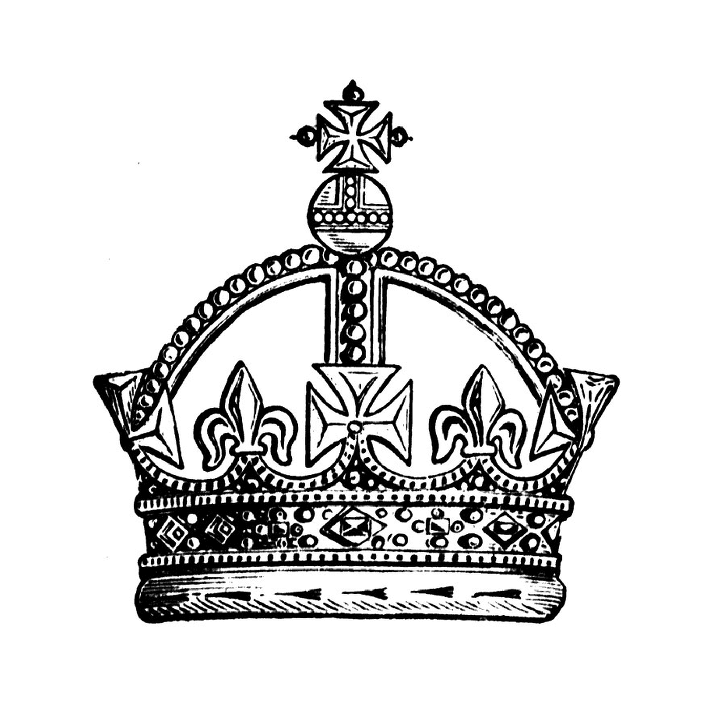  Eine Krone mit einem Kreuz darauf 