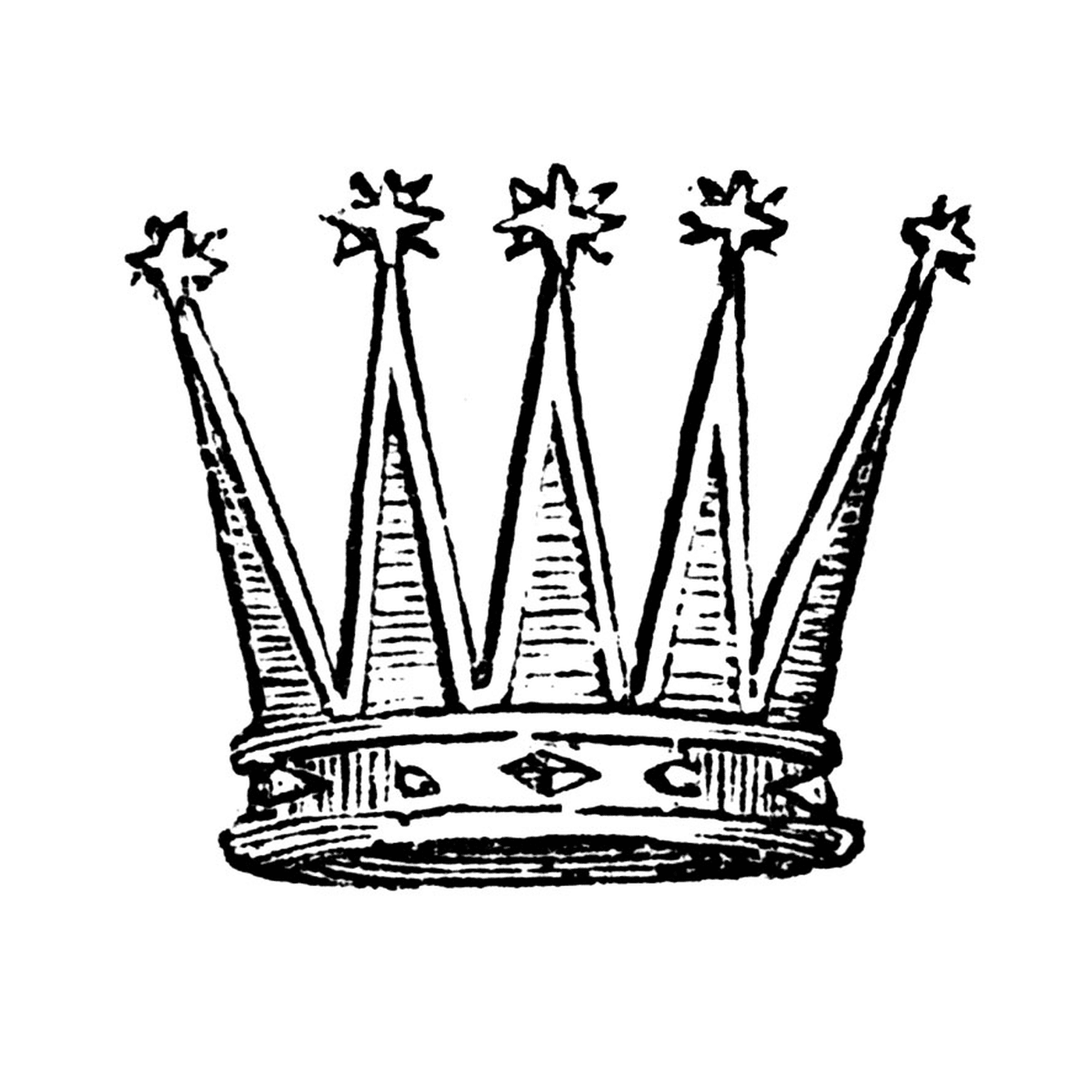  A crown with five stars 