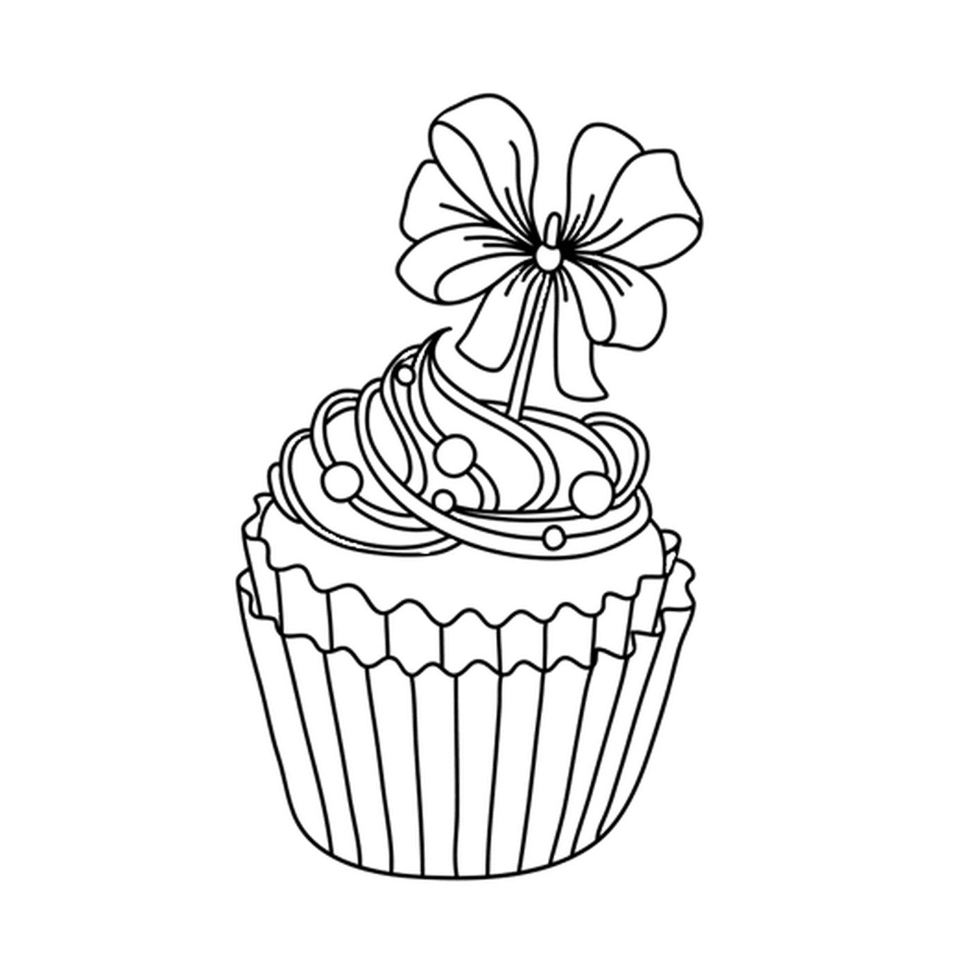  Ein festlicher Cupcake zum Essen, mit einer Blume 