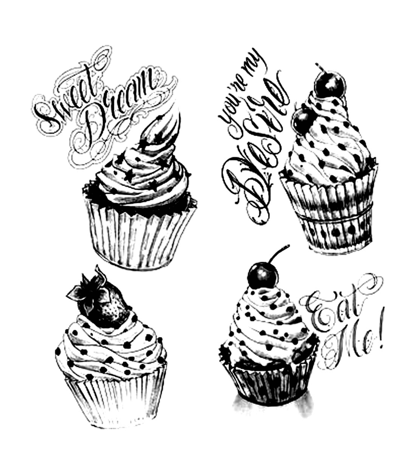  Vintage cupcakes for adults, designed 