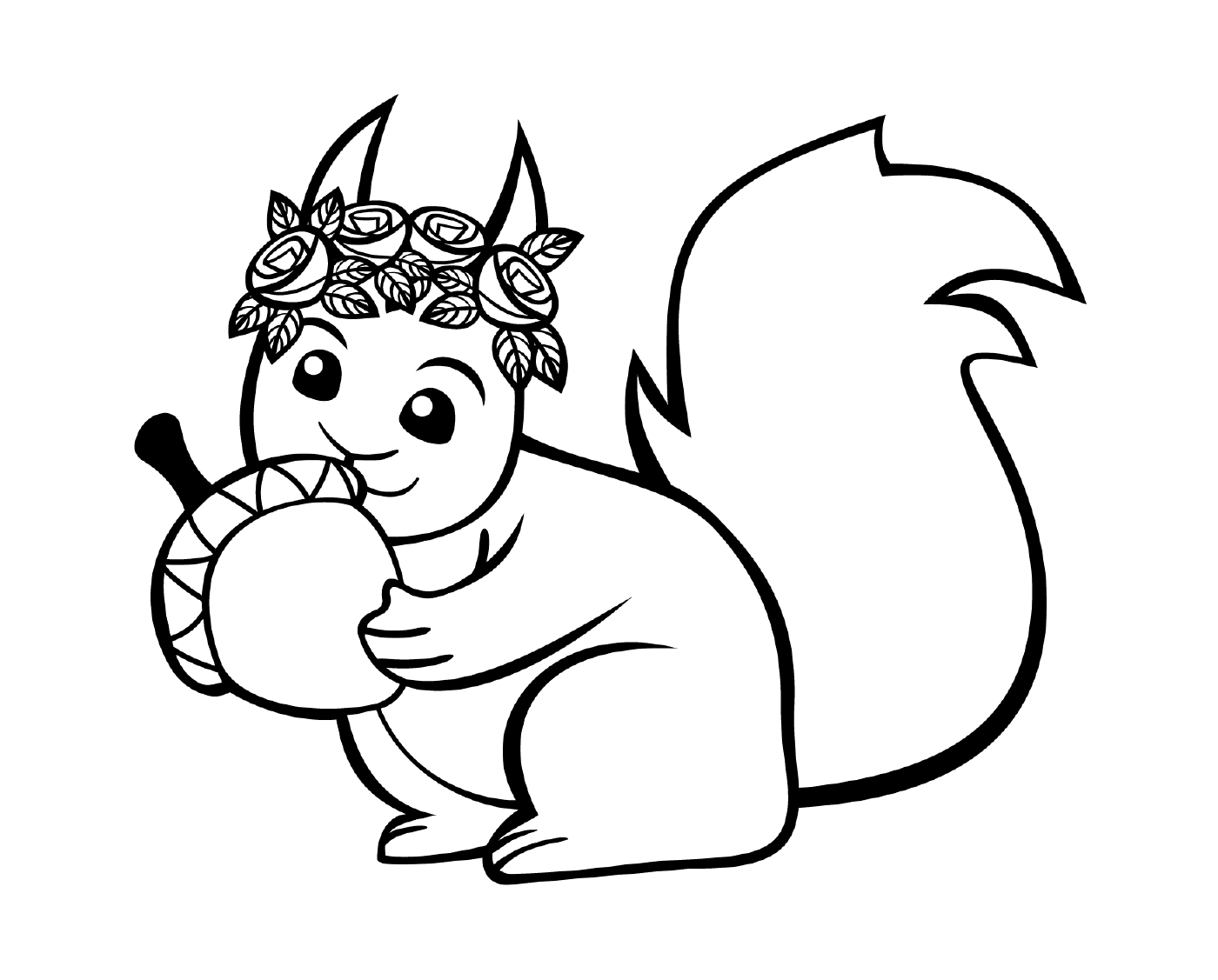  A cute squirrel with a hazelnut 
