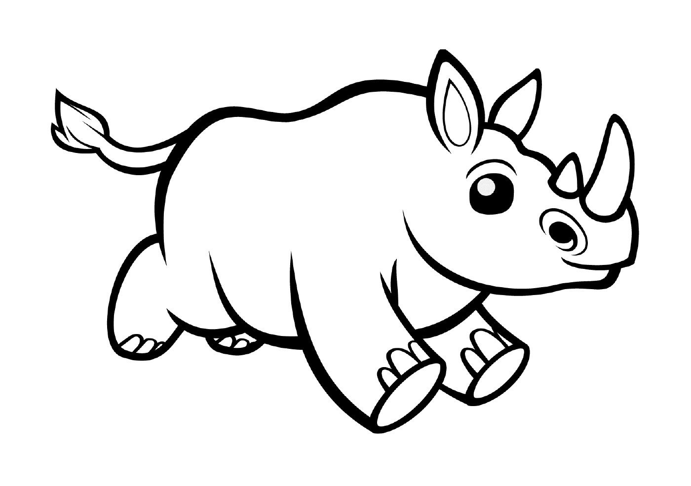  An animal resembling a rhinoceros 