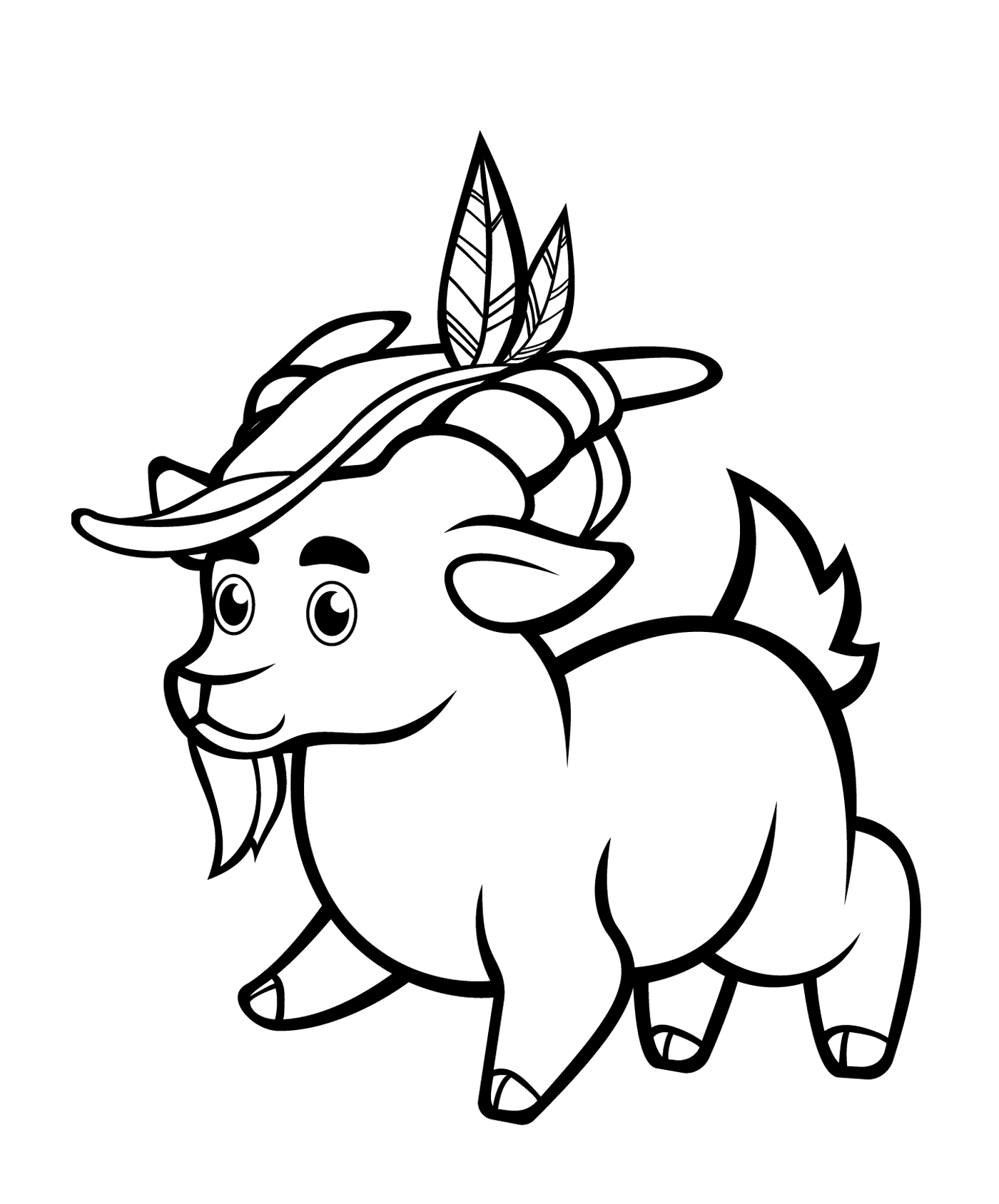 An animal with an alpine hat 