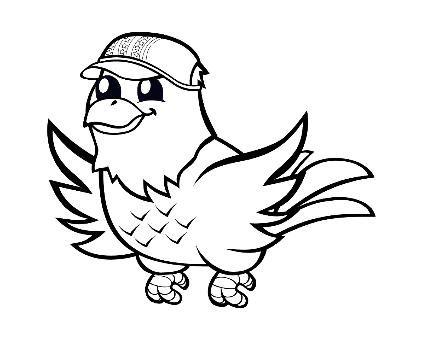  A bird wearing a baseball cap 