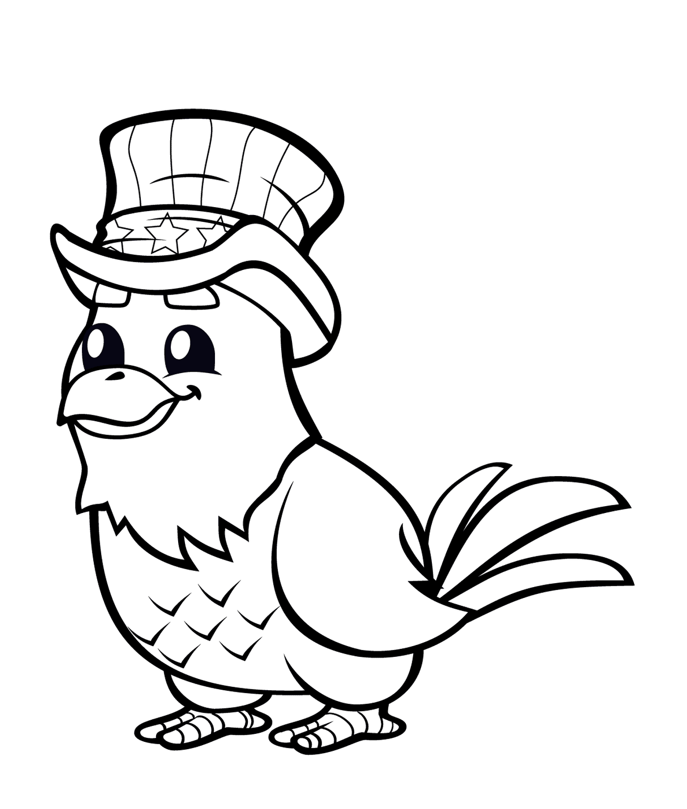  A bird wearing a high-shape hat 