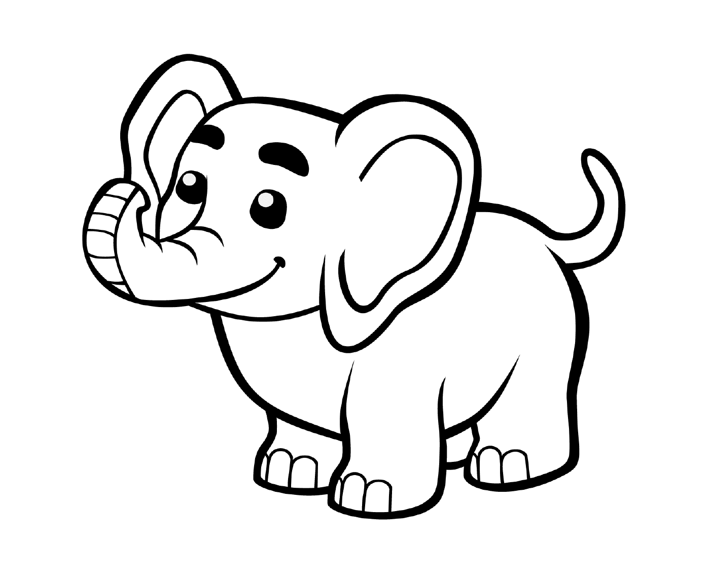  A standing elephant 
