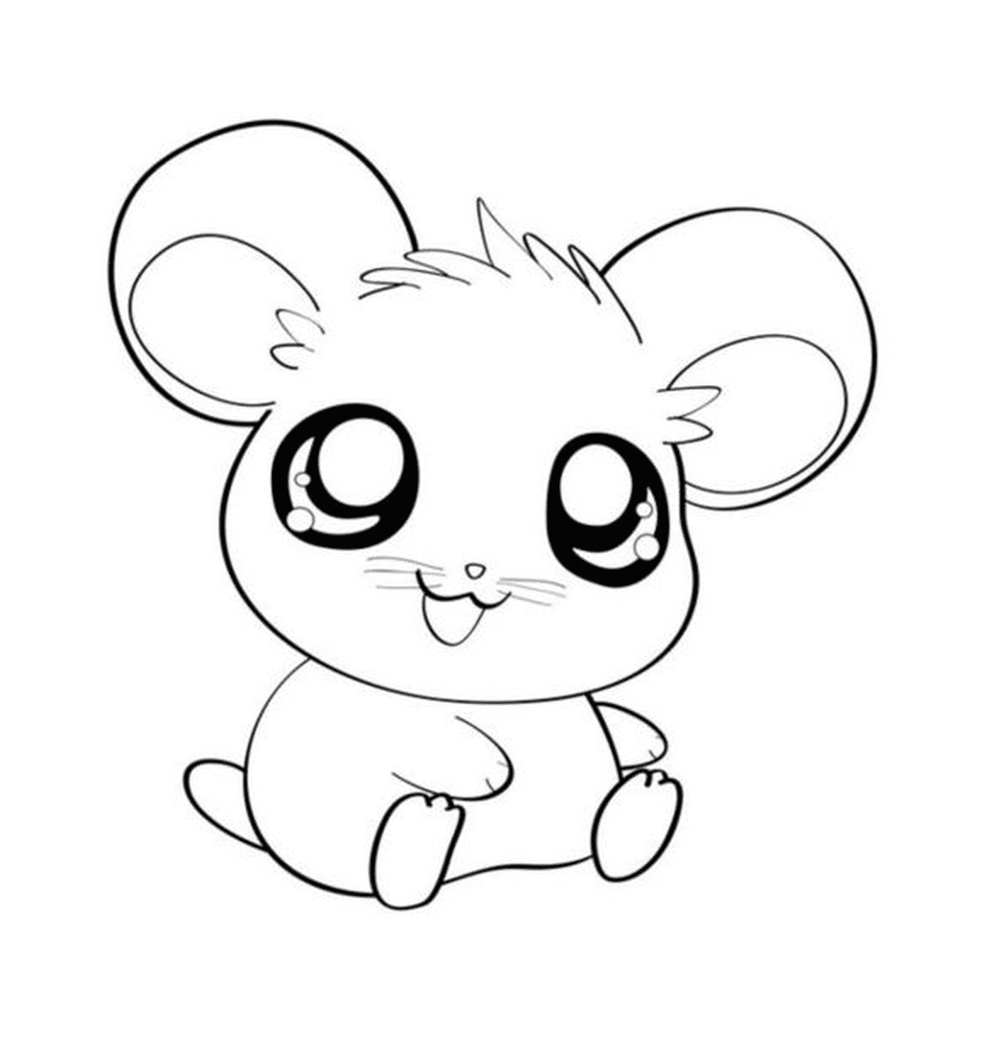  A cute mouse sitting on the floor 