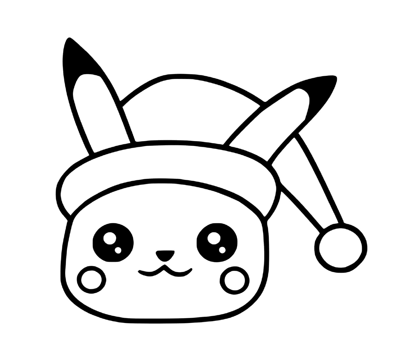  Ein Pikachu trägt einen Weihnachtshut 
