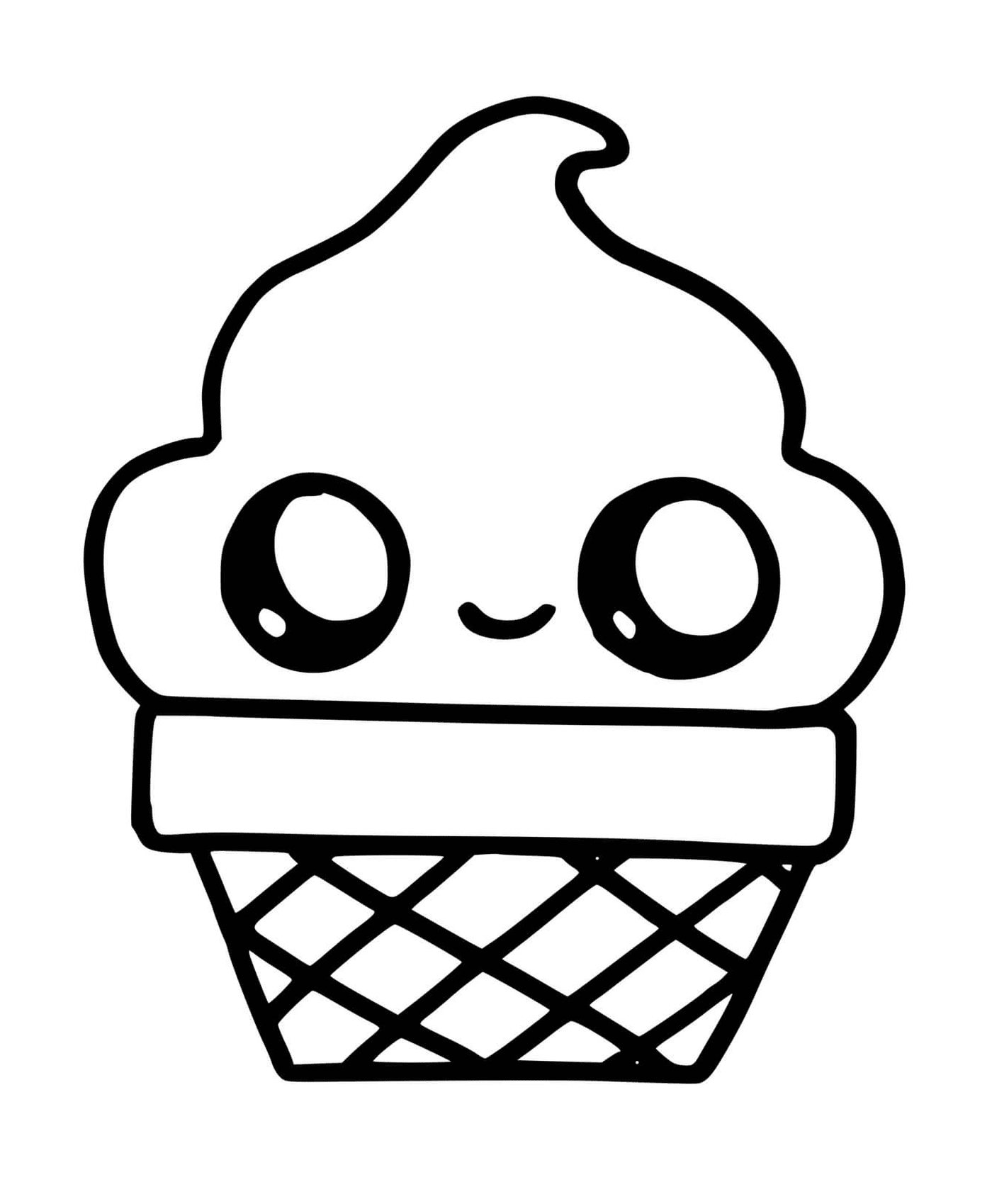 Un cono de hielo con un rostro sonriente dibujado en él 