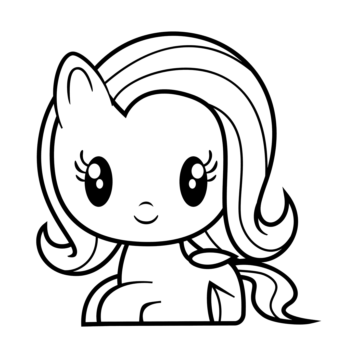  Fluttershy Little Pony capelli lunghi sorridente 