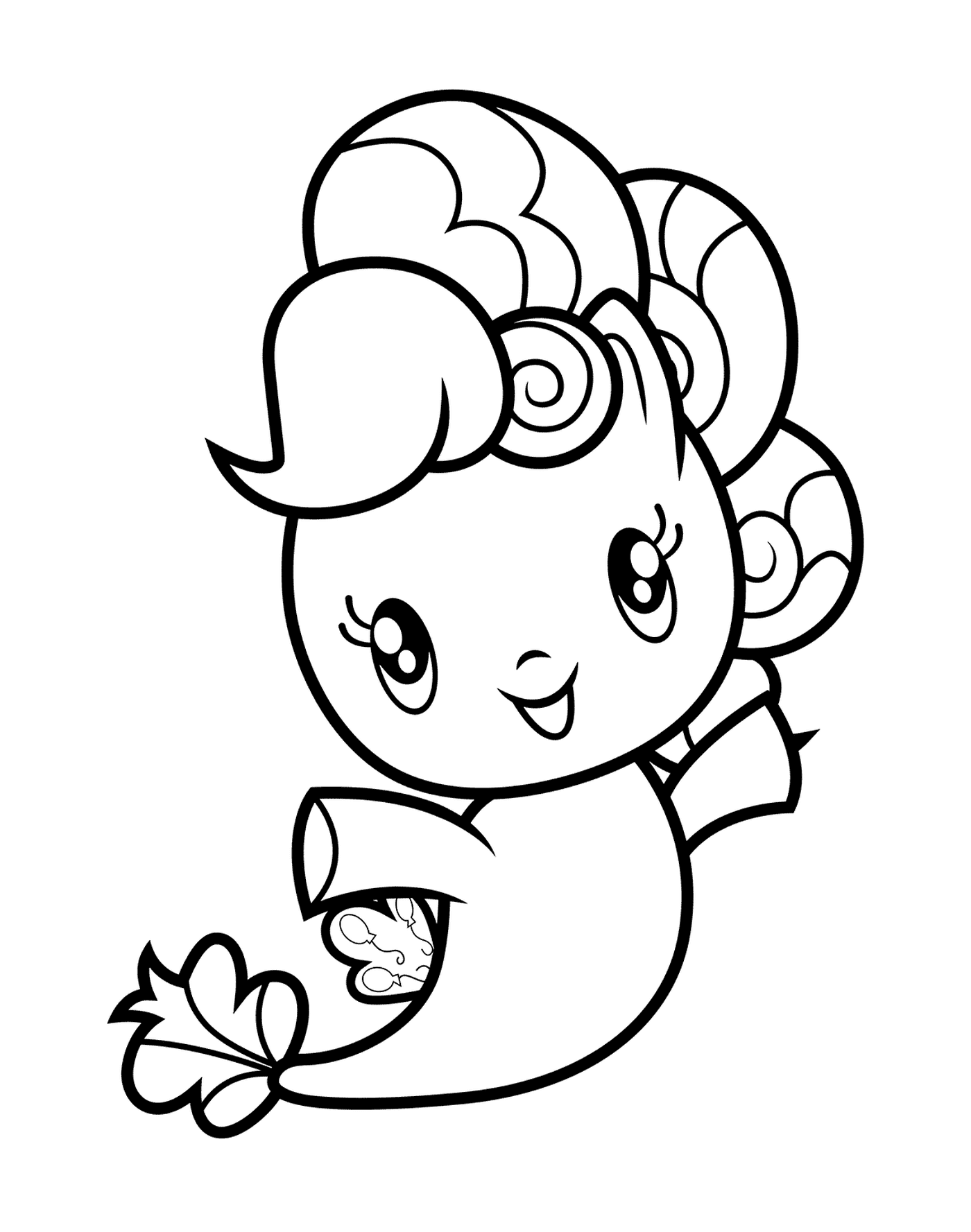  Pinkie Pie Pony de Mer Adorabile che offre un fiore 