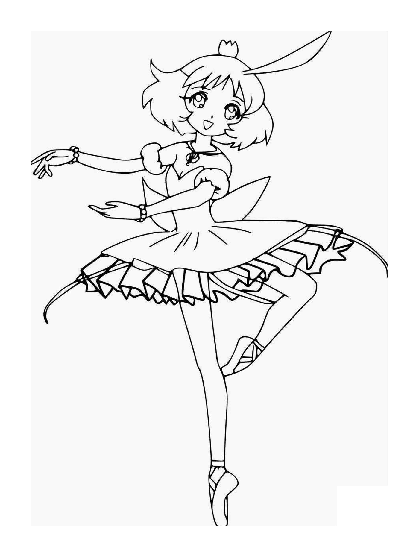  Manga Girl Dancer in Dress 