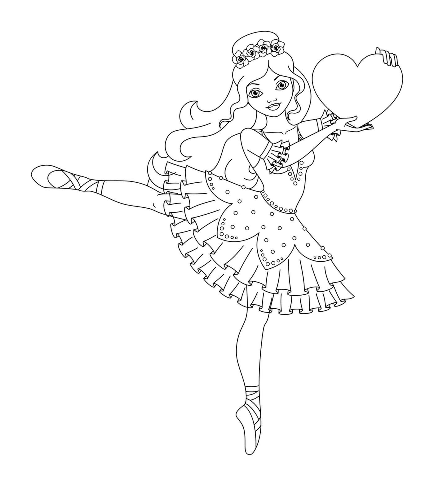  Bailarina con corazón en la mano 