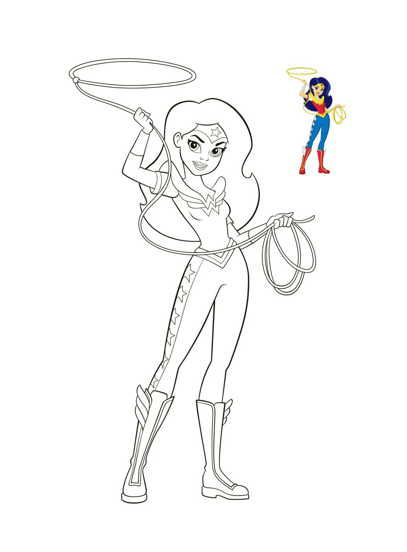  Wonder Woman from DC Super Hero Girls holding a lasso 