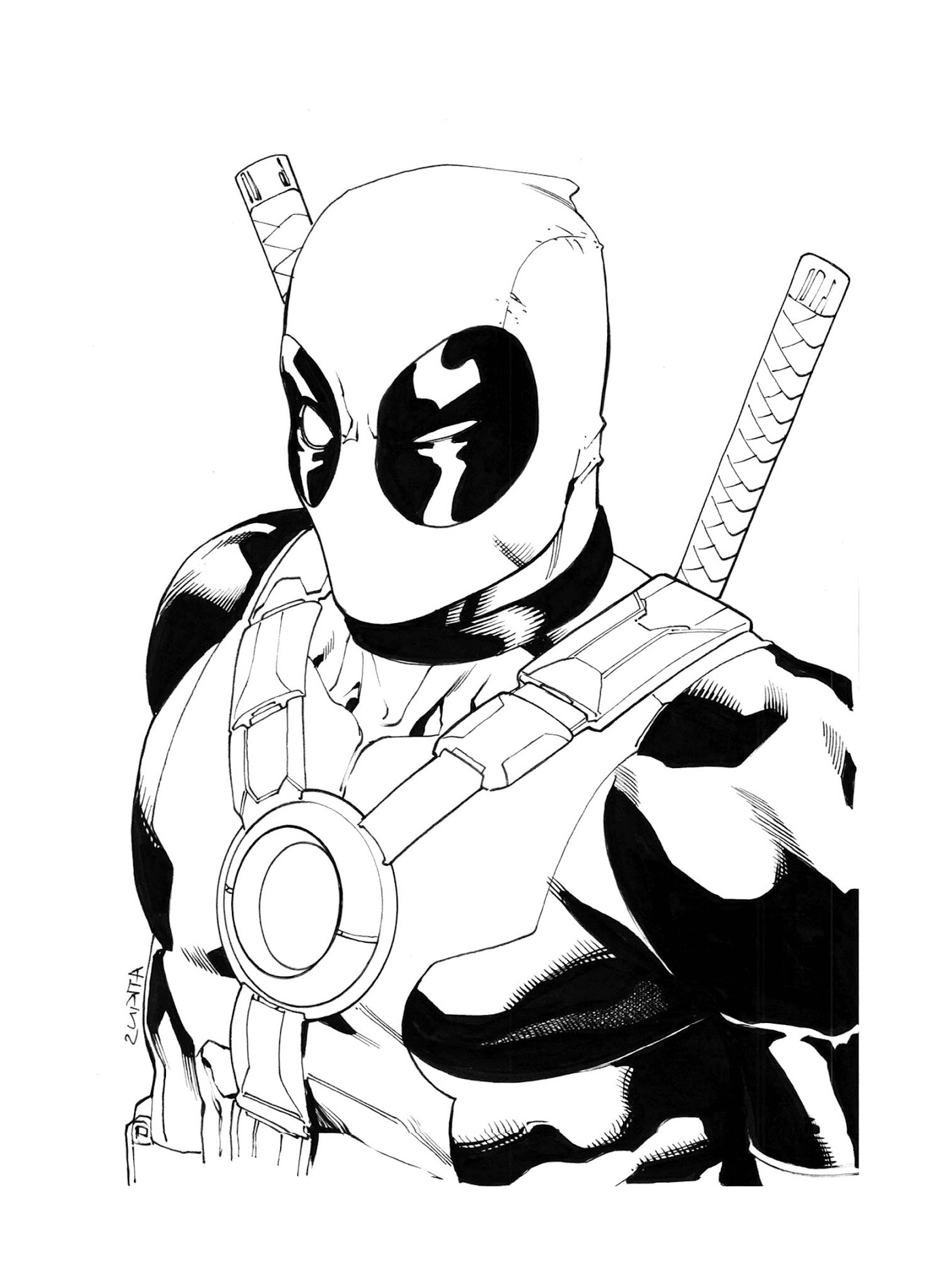  Deadpool in HD to color 