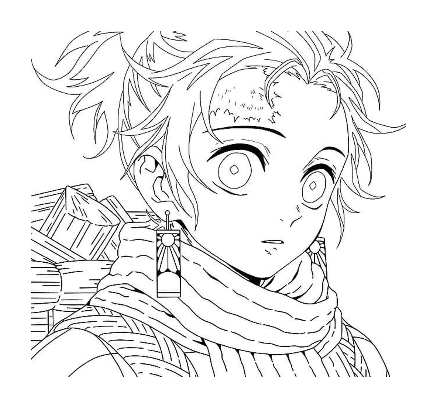  Cute Tanjiro with a scarf 
