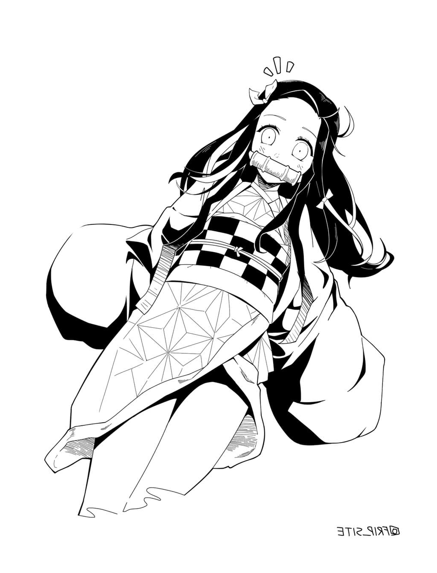  Powerful Nezuko, long black hair 