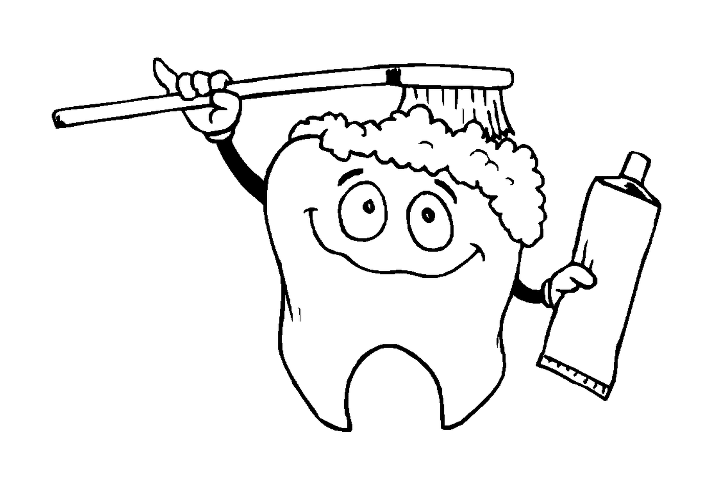  Tooth, toothpaste and toothbrush 