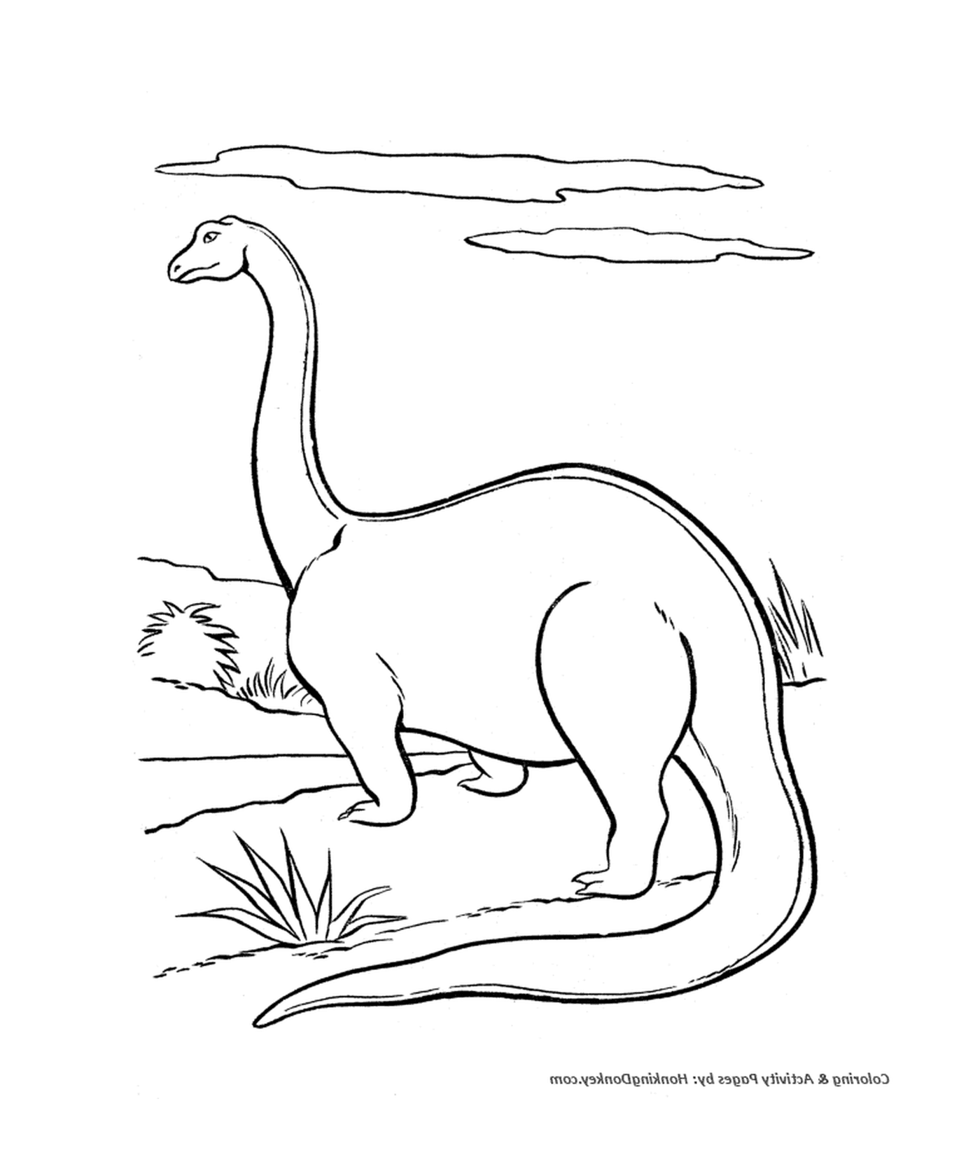  Dinosaurio con cuello largo y piernas largas 