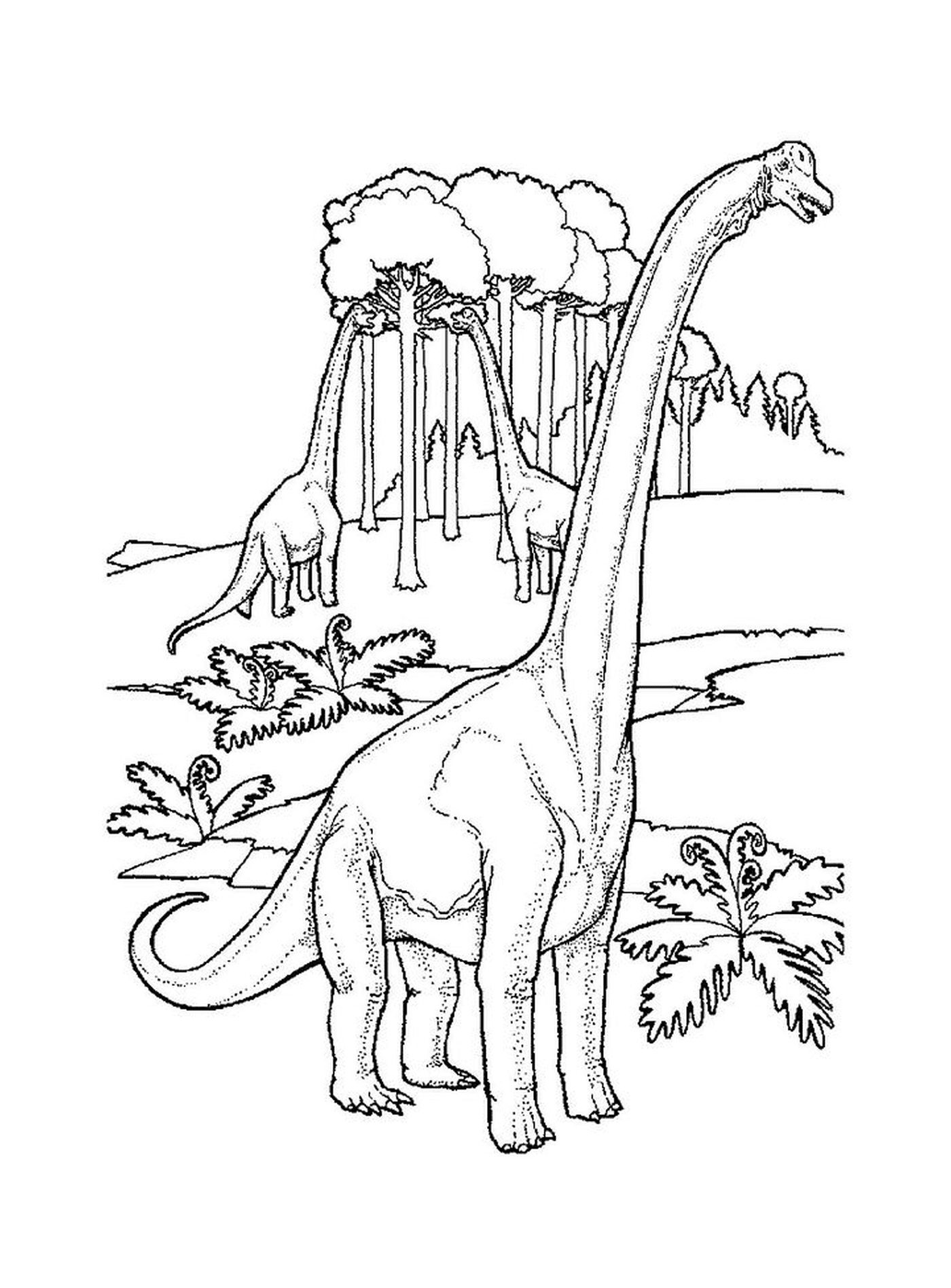  Взрослый динозавр в джунглях 
