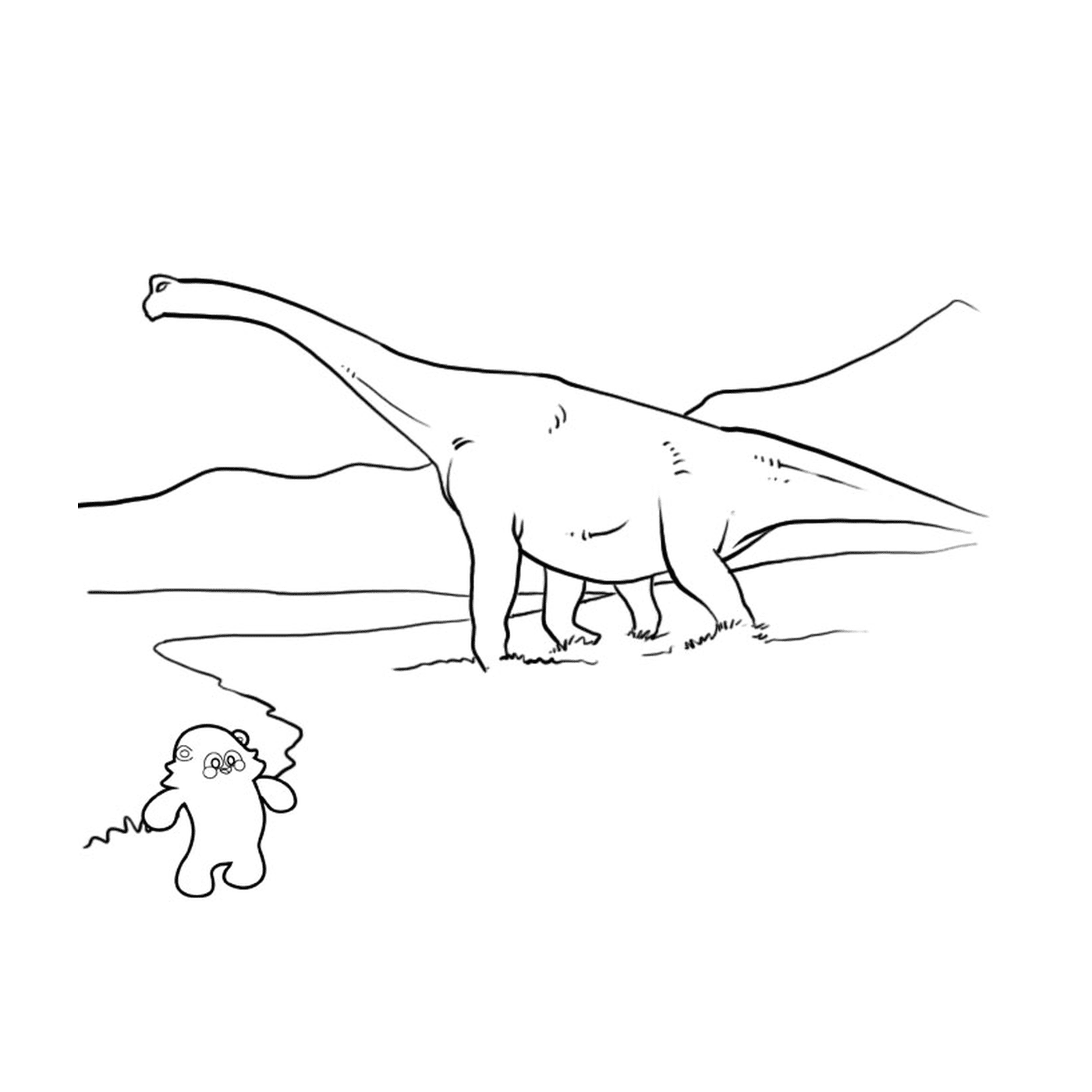  Un dinosaurio y un osito de peluche 