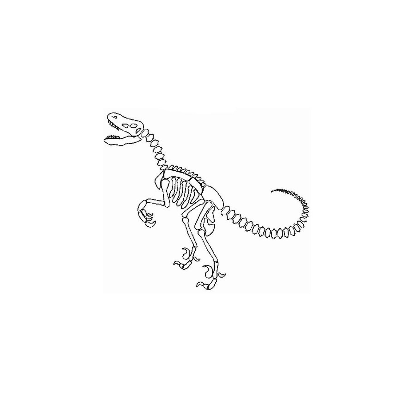  Скелет динозавра с костью во рту 