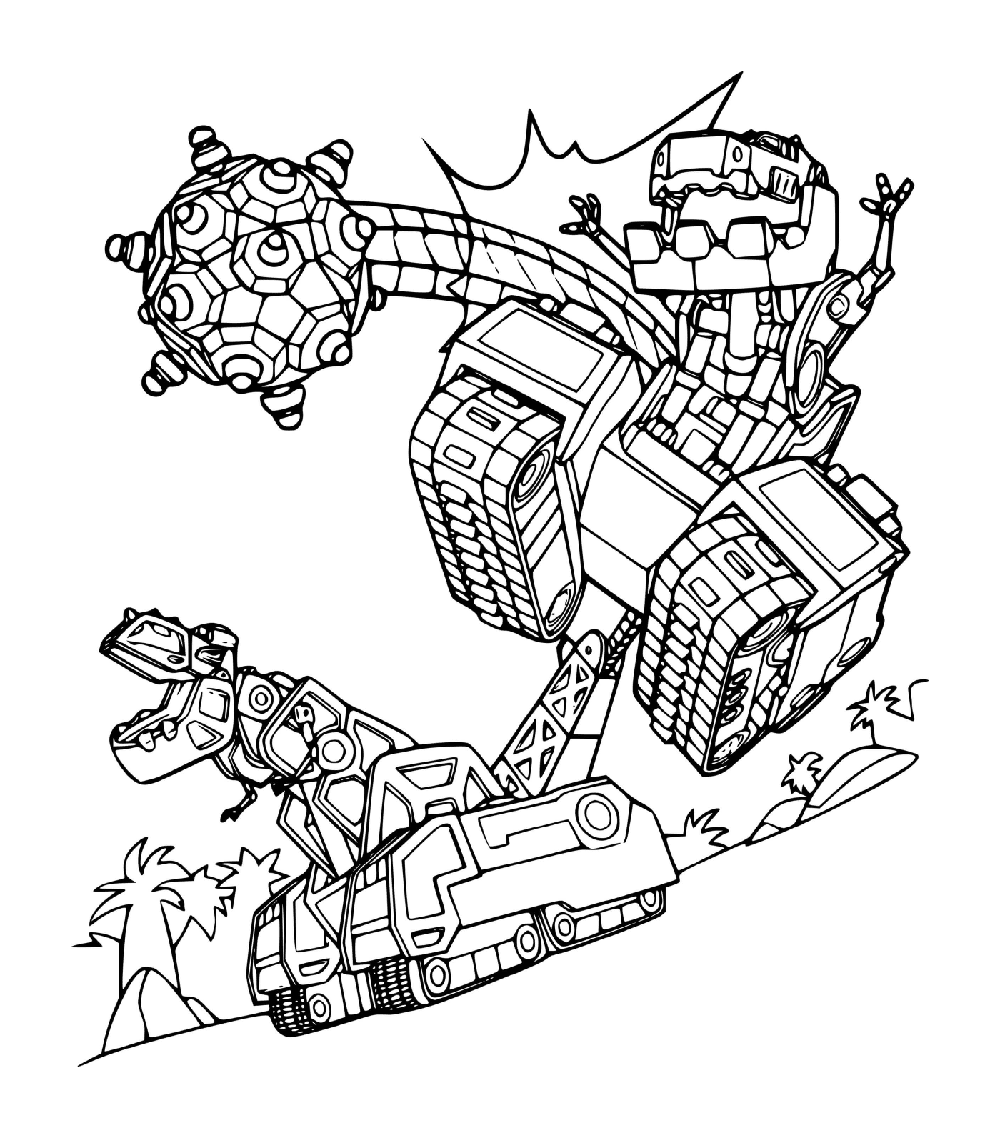  Ty Rux fights D Structs in Dinotrux 