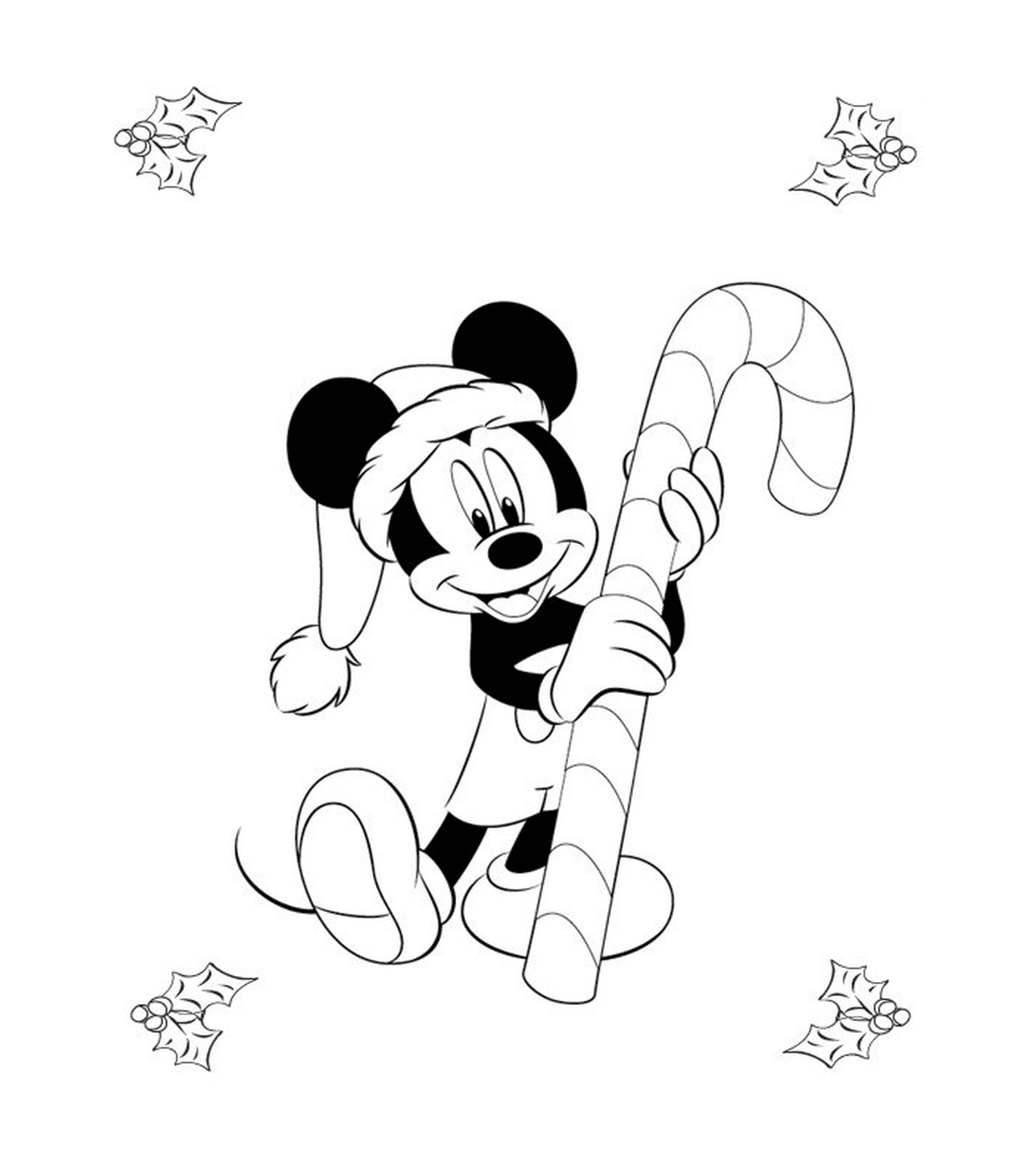  Mickey con bastón de caramelo 