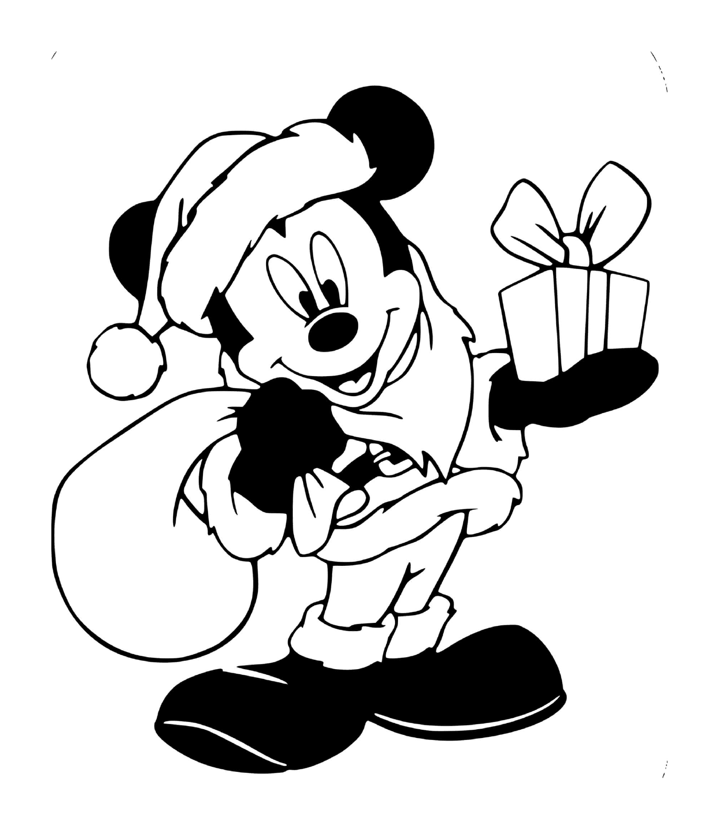  Mickey en el disfraz de Santa 