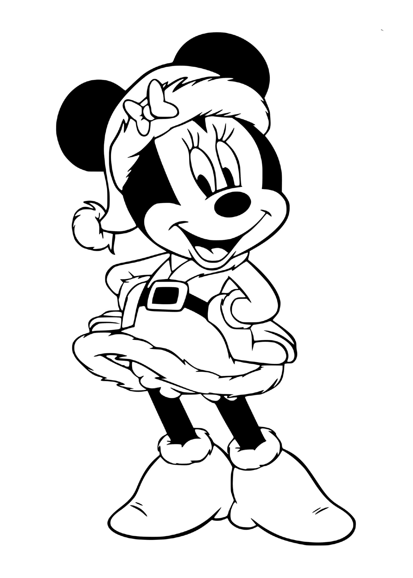  Minnie con un sombrero de Papá Noel 