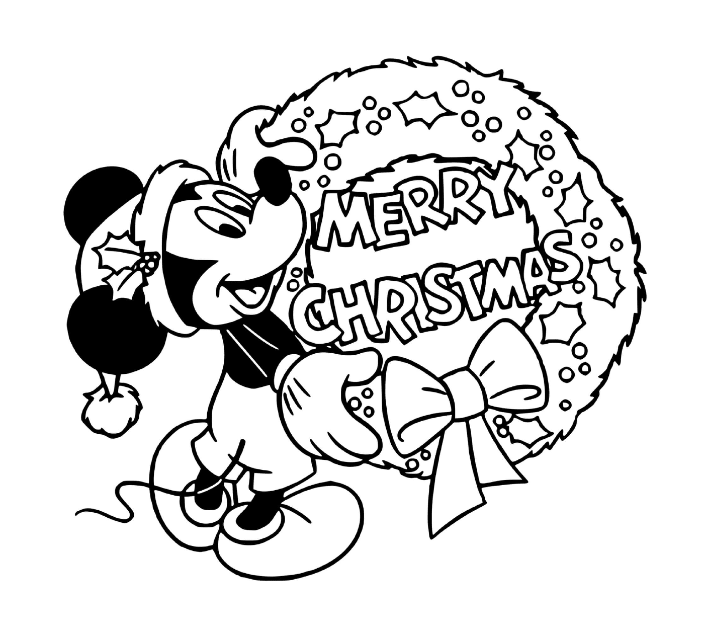  Mickey in einer glücklichen Weihnachtskrone 