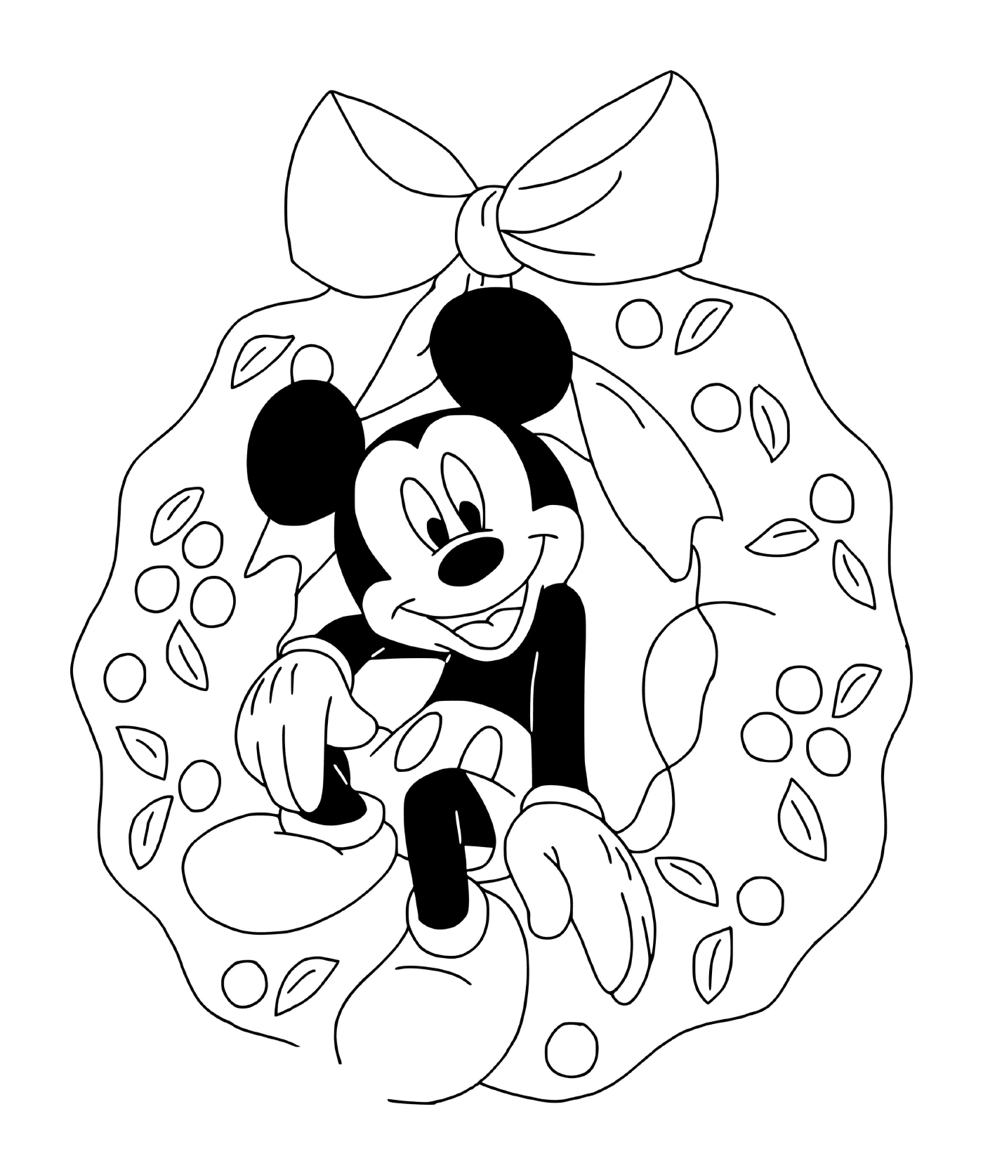  Mickey sentado en una corona 